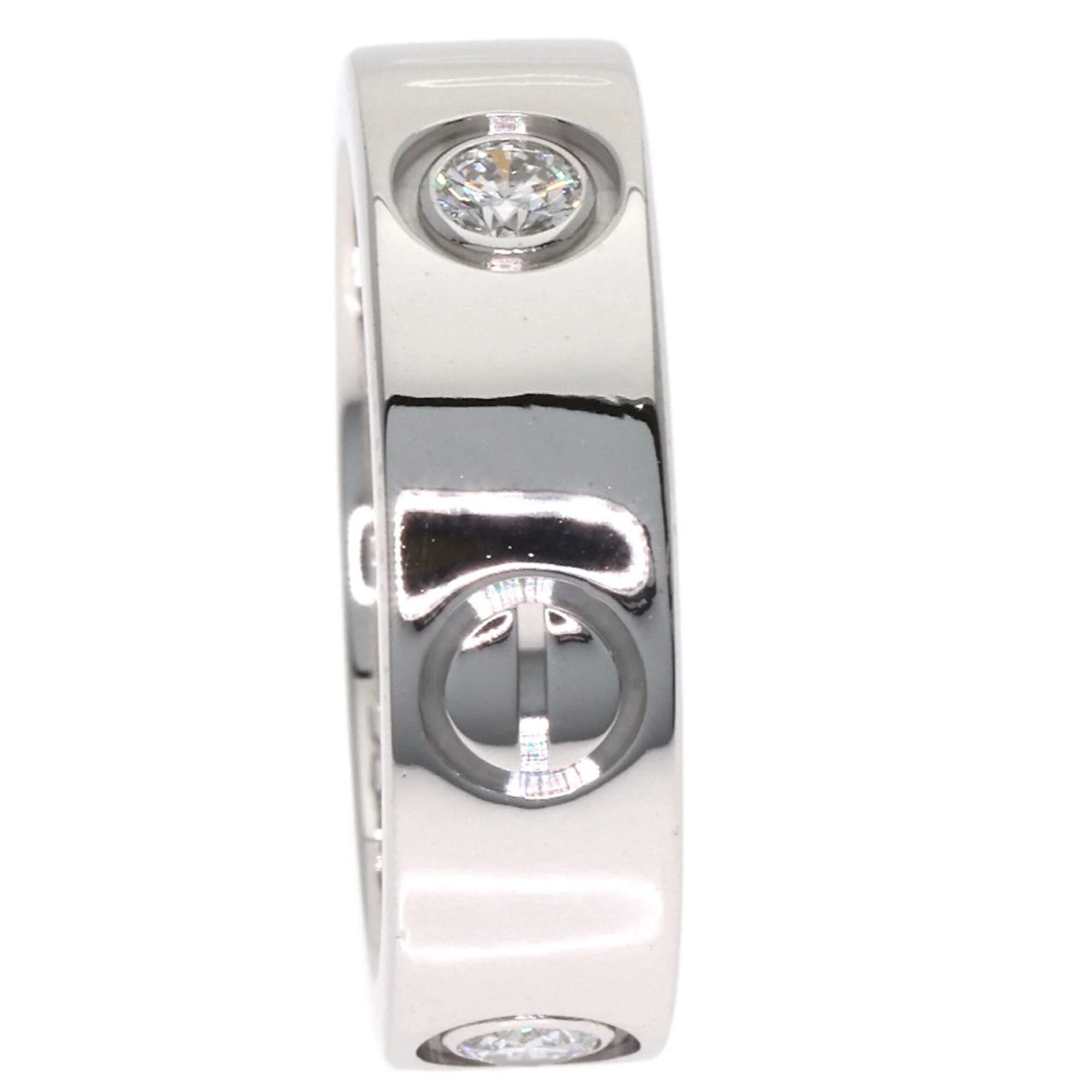 Love Ring 18K White Gold with Diamond - Image 8