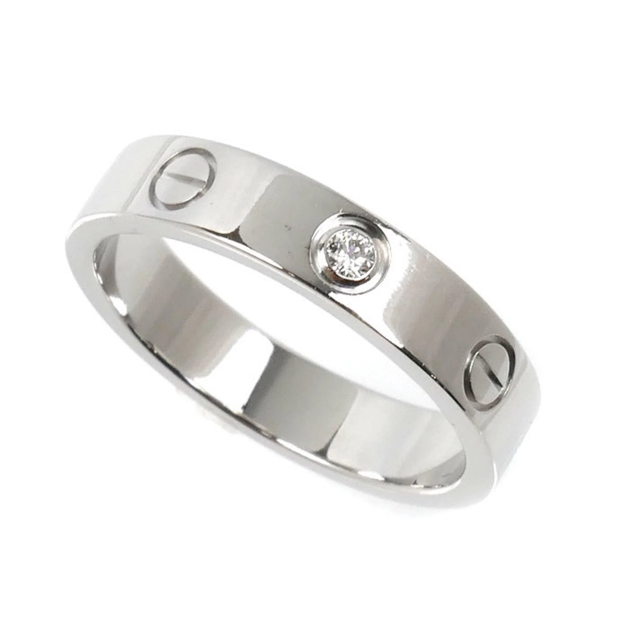 Love Ring 18K White Gold with Diamond Mini