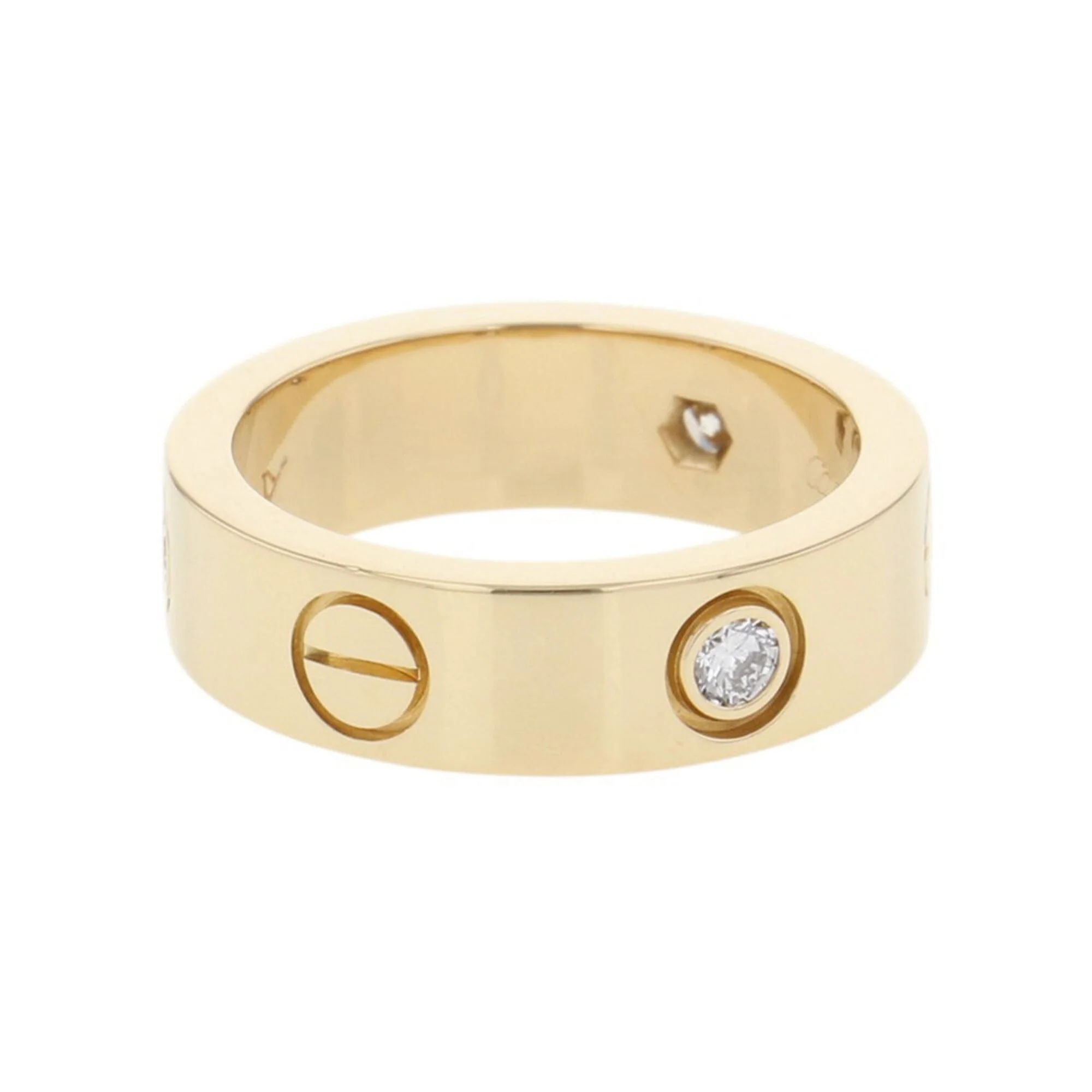 Love Ring 18K Yellow Gold with Diamond - Image 2