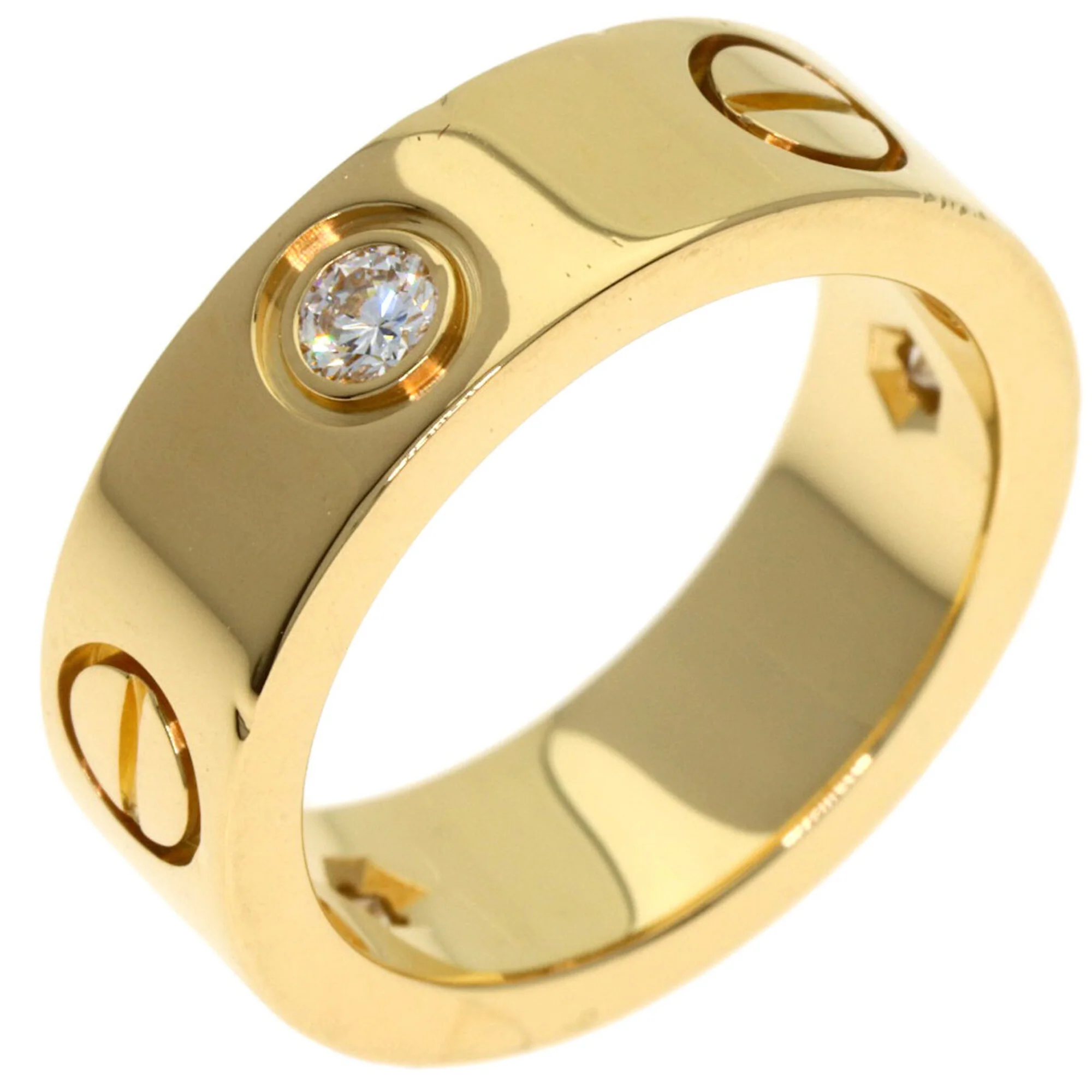 Love Ring 18K Yellow Gold with Diamond - Image 2