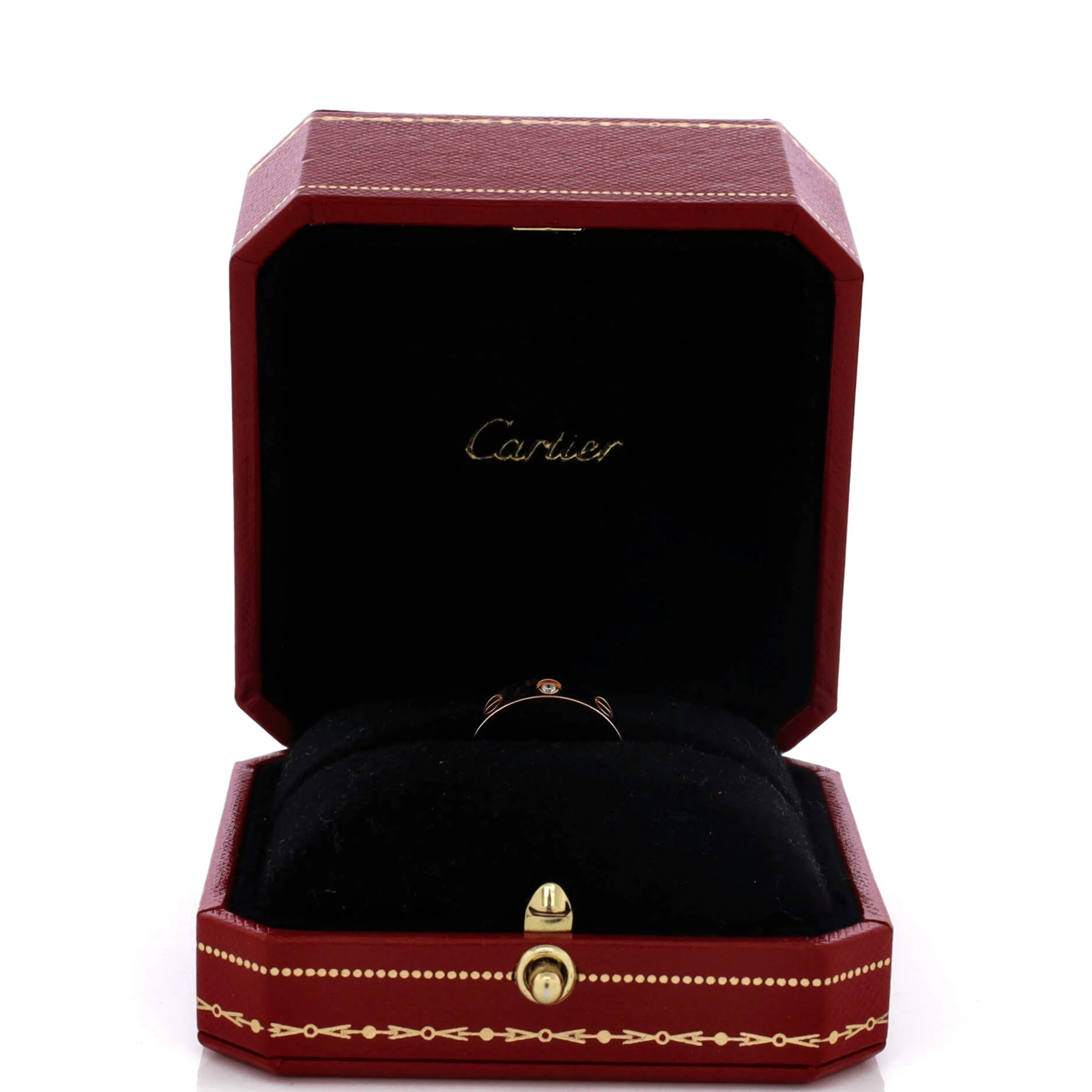 Love Wedding Band 1 Diamond Ring 18K Rose Gold with Diamond - Image 2