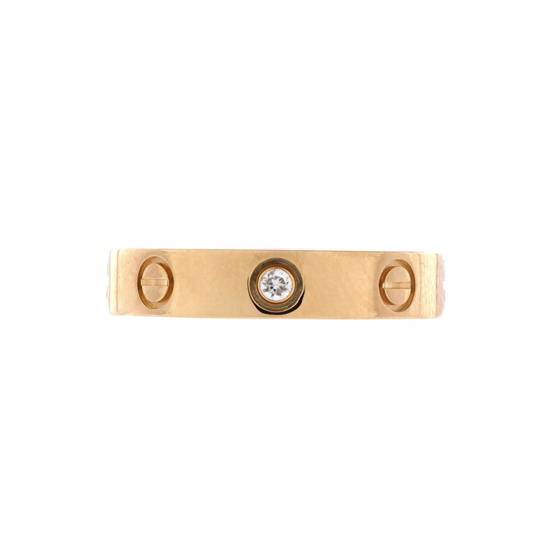 Love Wedding Band 1 Diamond Ring 18K Yellow Gold with Diamond