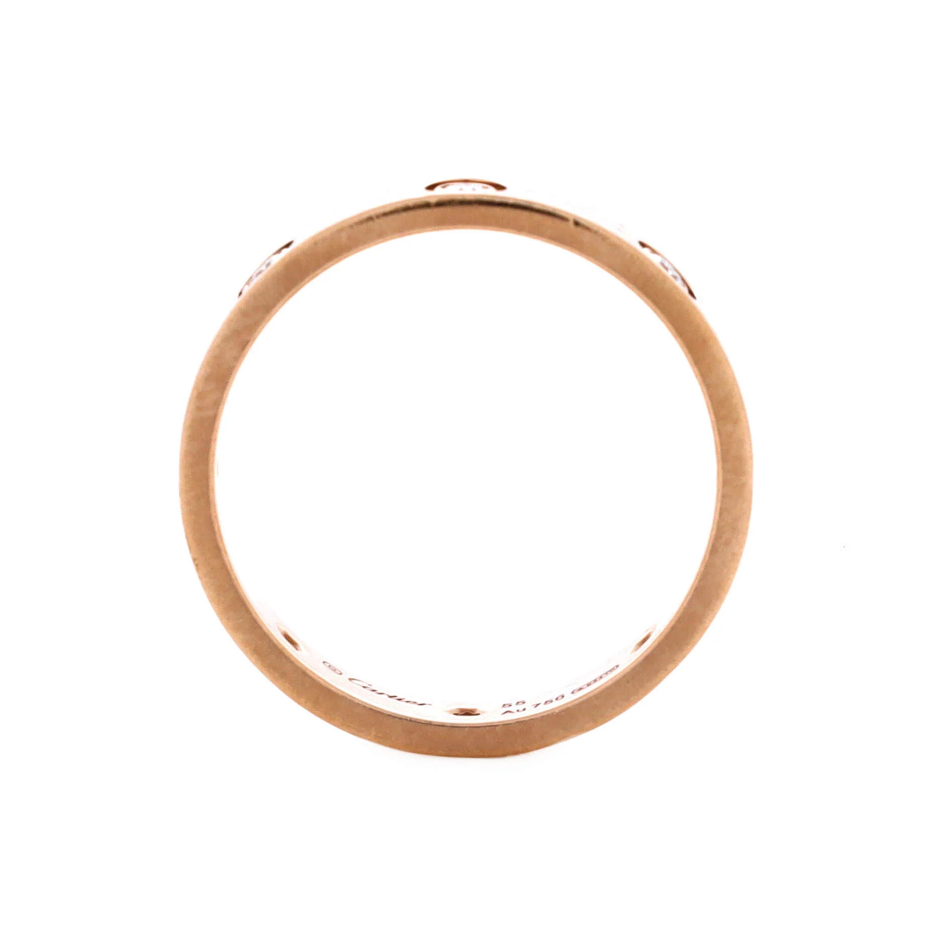 Love Wedding Band 8 Diamonds Ring 18K Rose Gold with Diamonds - Image 2