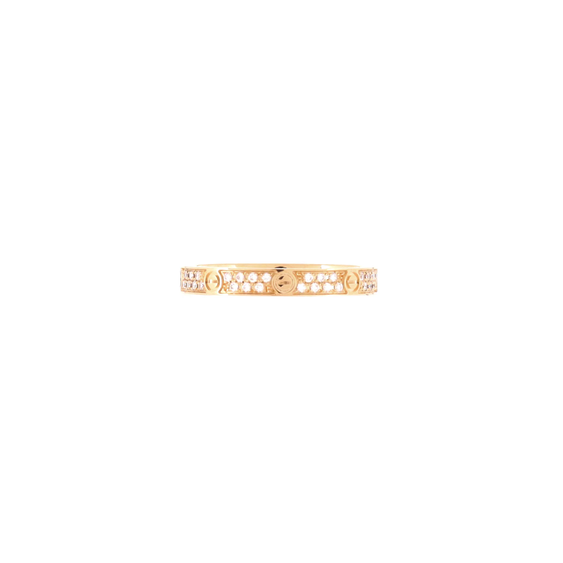 Love Wedding Band Pave Diamonds Ring 18K Yellow Gold and Diamonds Small