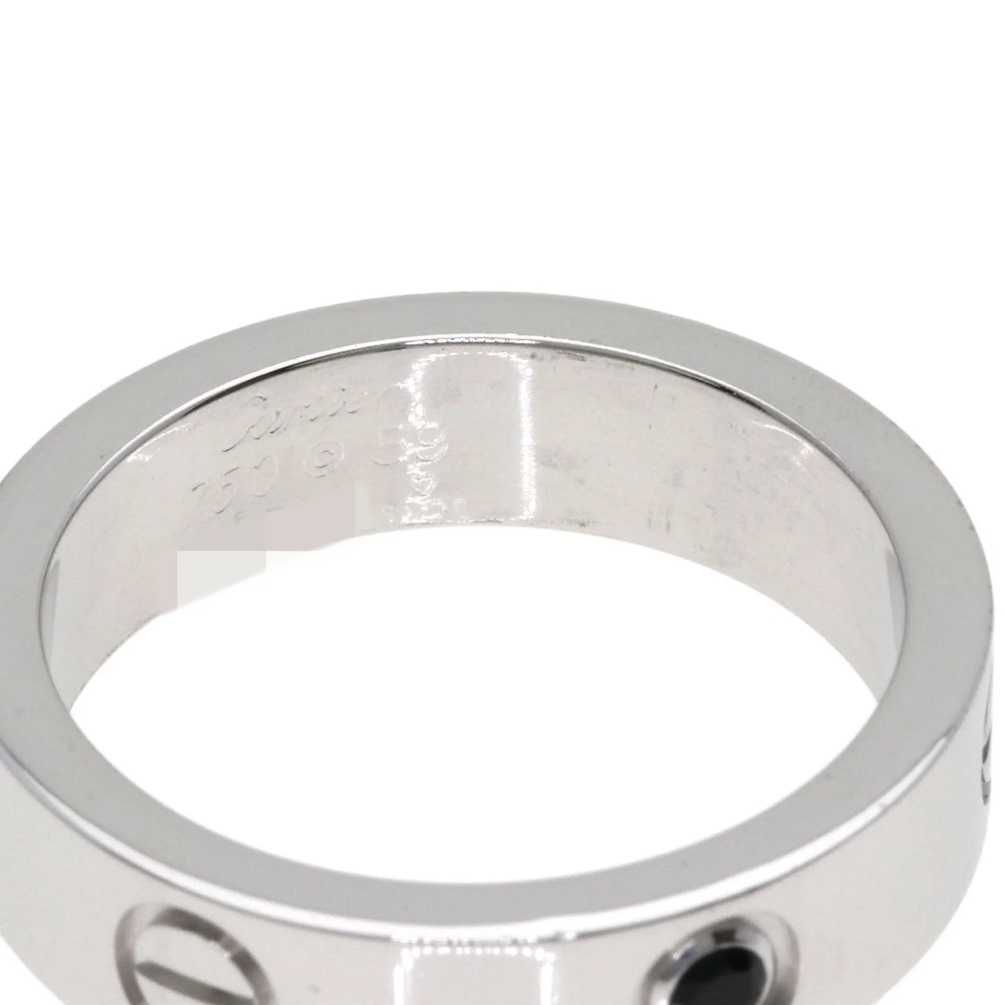 Ring 18K White Gold with Black Sapphire - Image 7