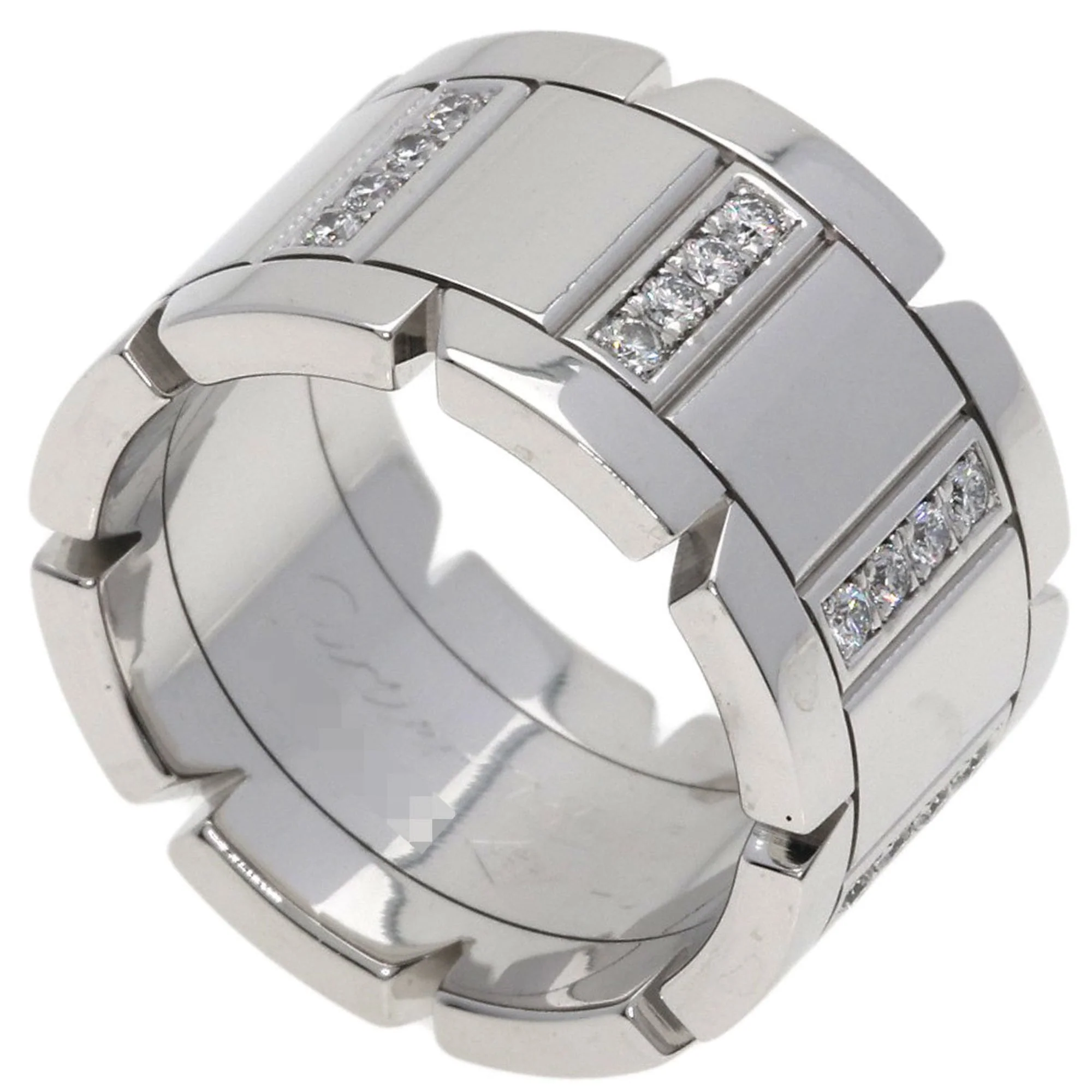 Tank FranŤaise Ring 18K White Gold with Diamond
