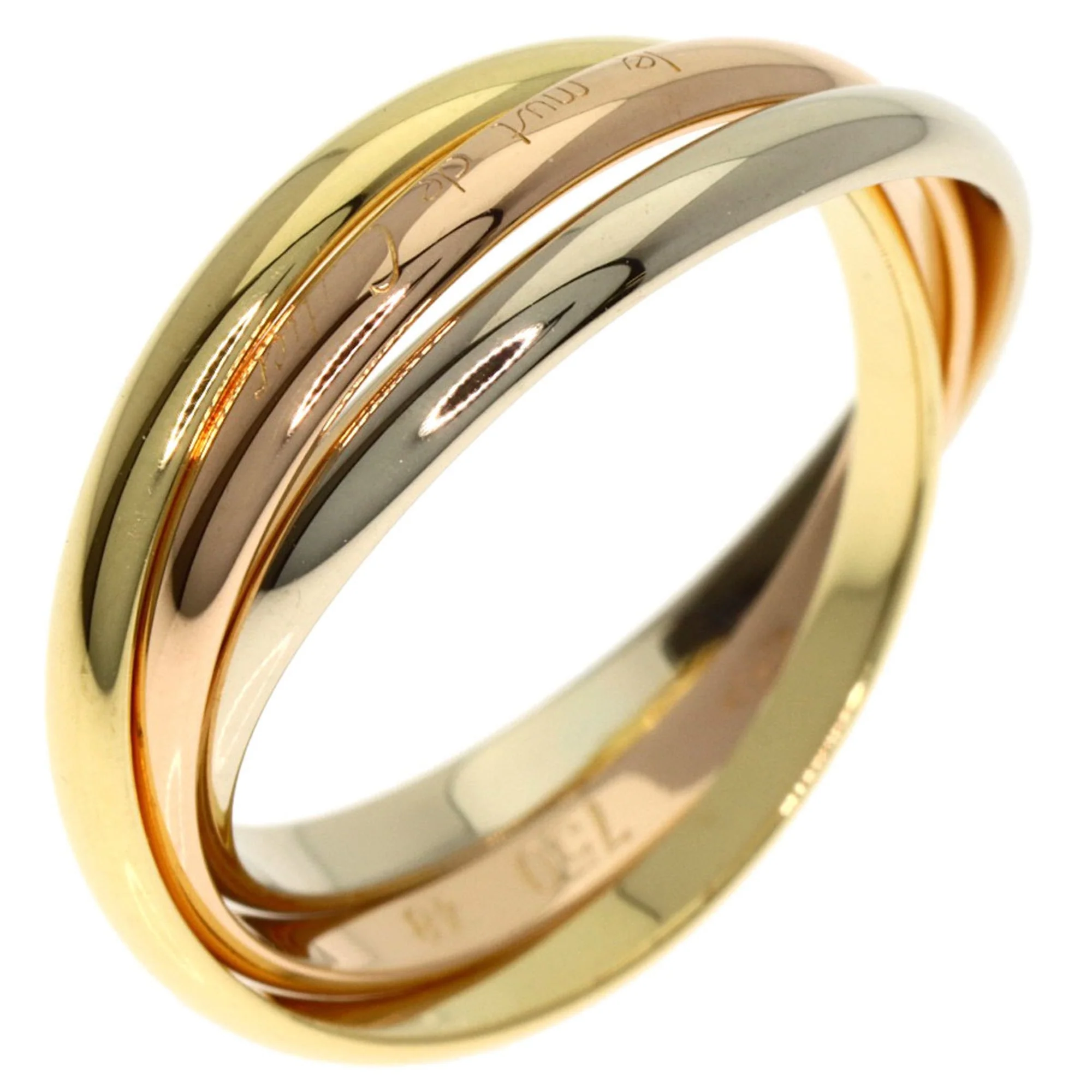 Vendome Louis Cartier Band Ring 18K Tricolor Gold - Image 2