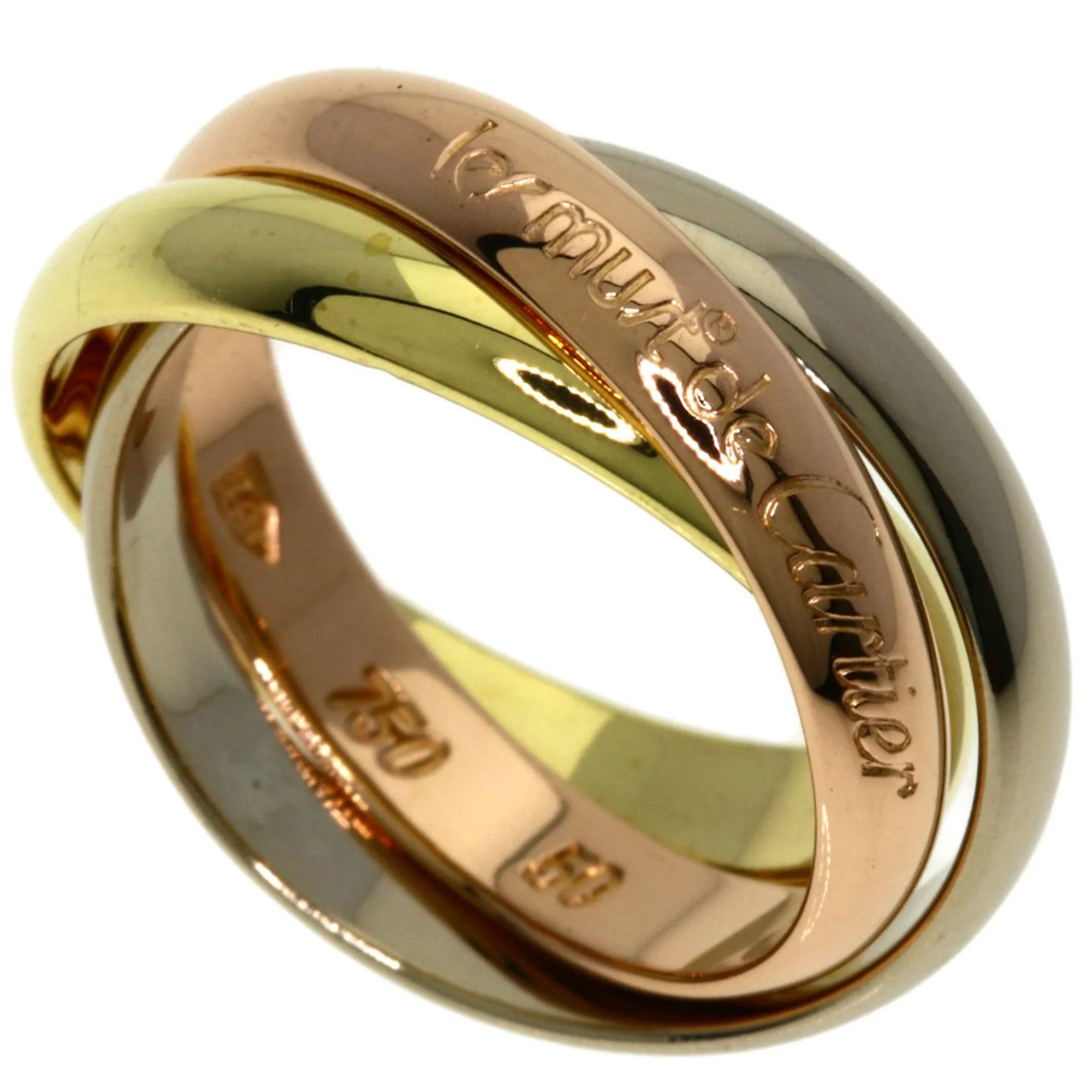 Vendome Louis Cartier Band Ring 18K Tricolor Gold