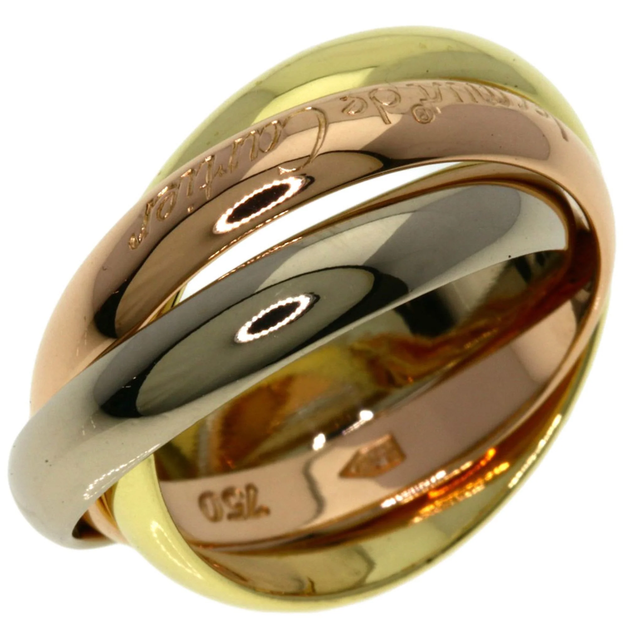Vendome Louis Cartier Band Ring 18K Tricolor Gold - Image 2
