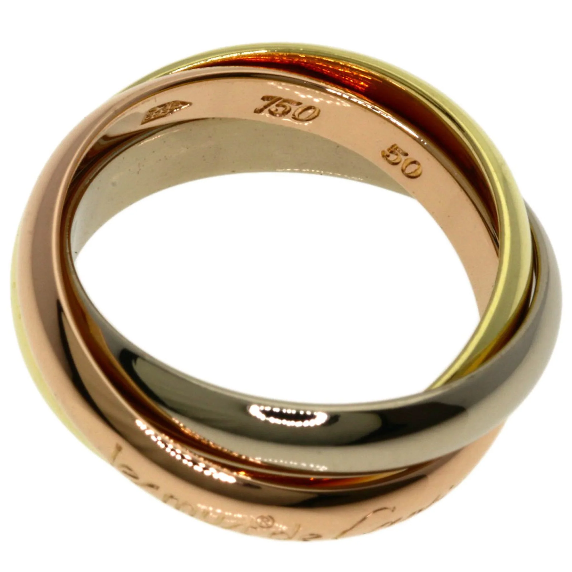Vendome Louis Cartier Band Ring 18K Tricolor Gold - Image 3