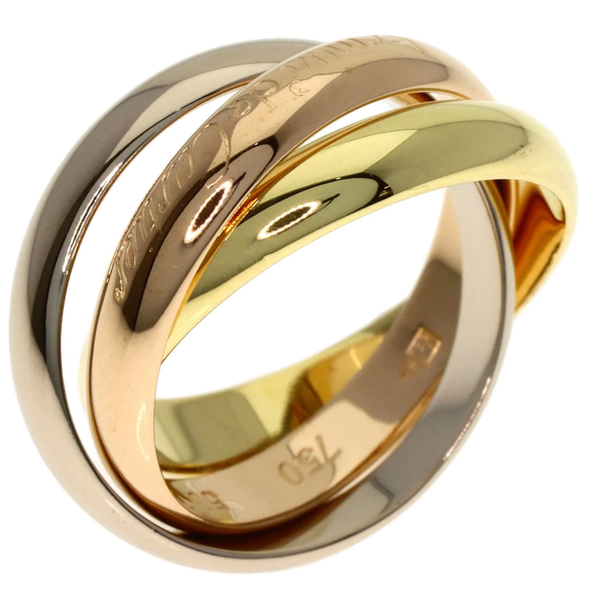 Vendome Louis Cartier Band Ring 18K Tricolor Gold - Image 2