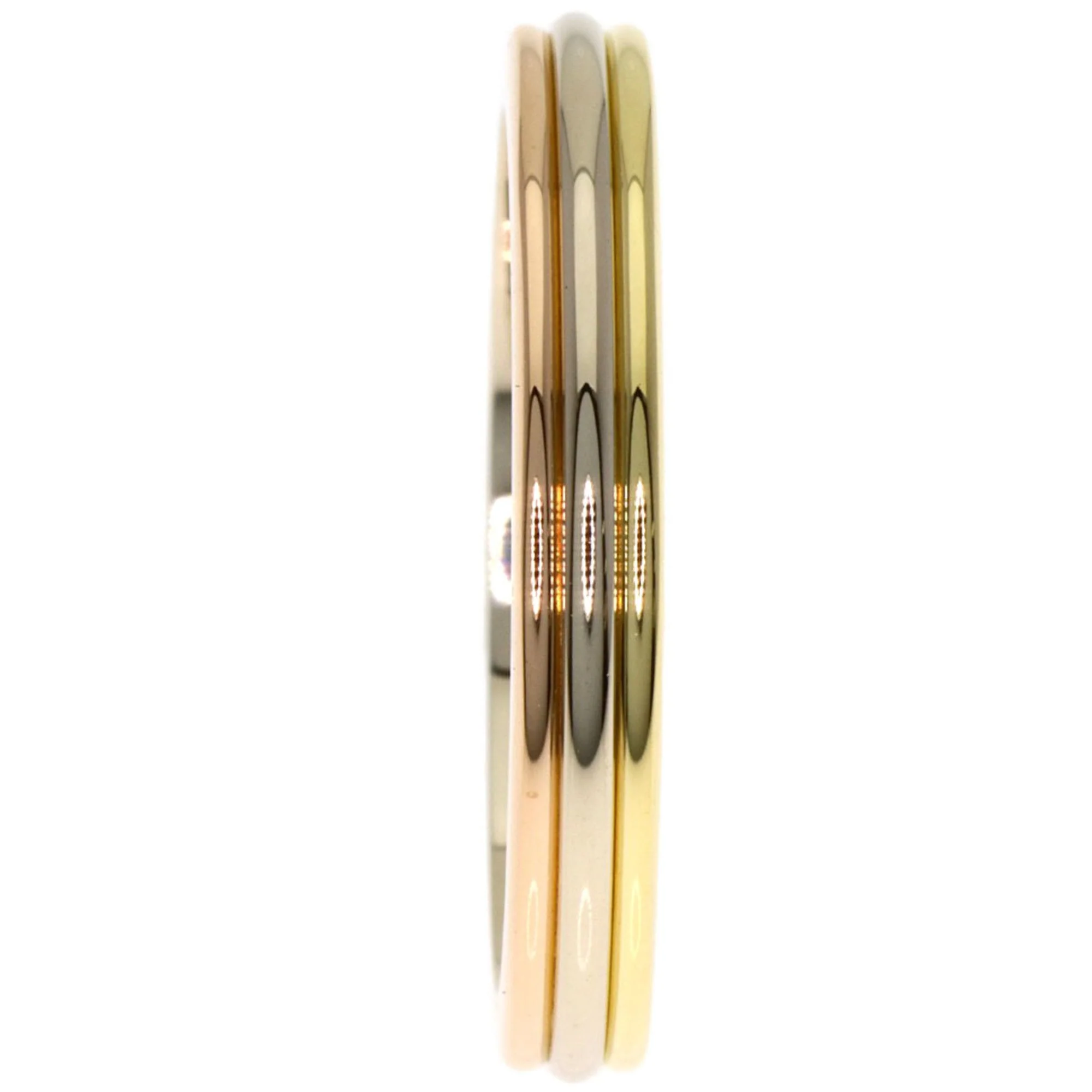Vendome Louis Cartier Band Ring 18K Tricolor Gold - Image 3