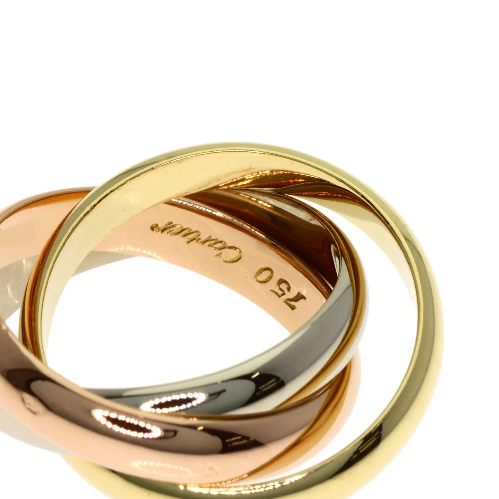 Vendome Louis Cartier Band Ring 18K Tricolor Gold - Image 5