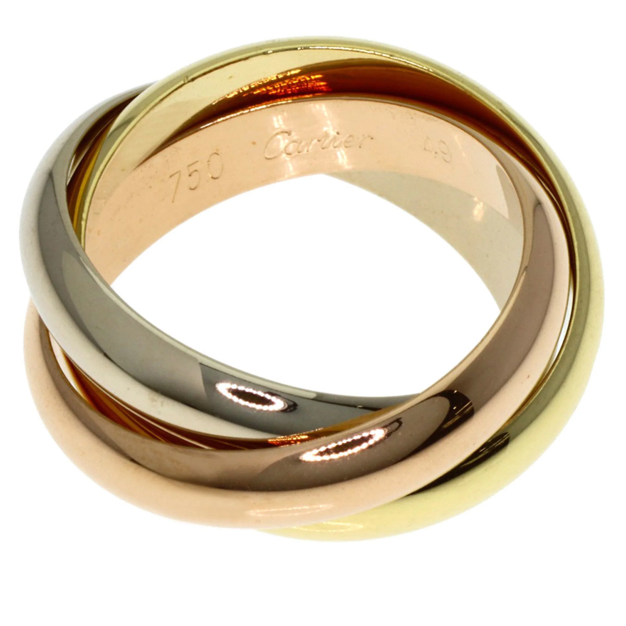 Vendome Louis Cartier Band Ring 18K Tricolor Gold - Image 3