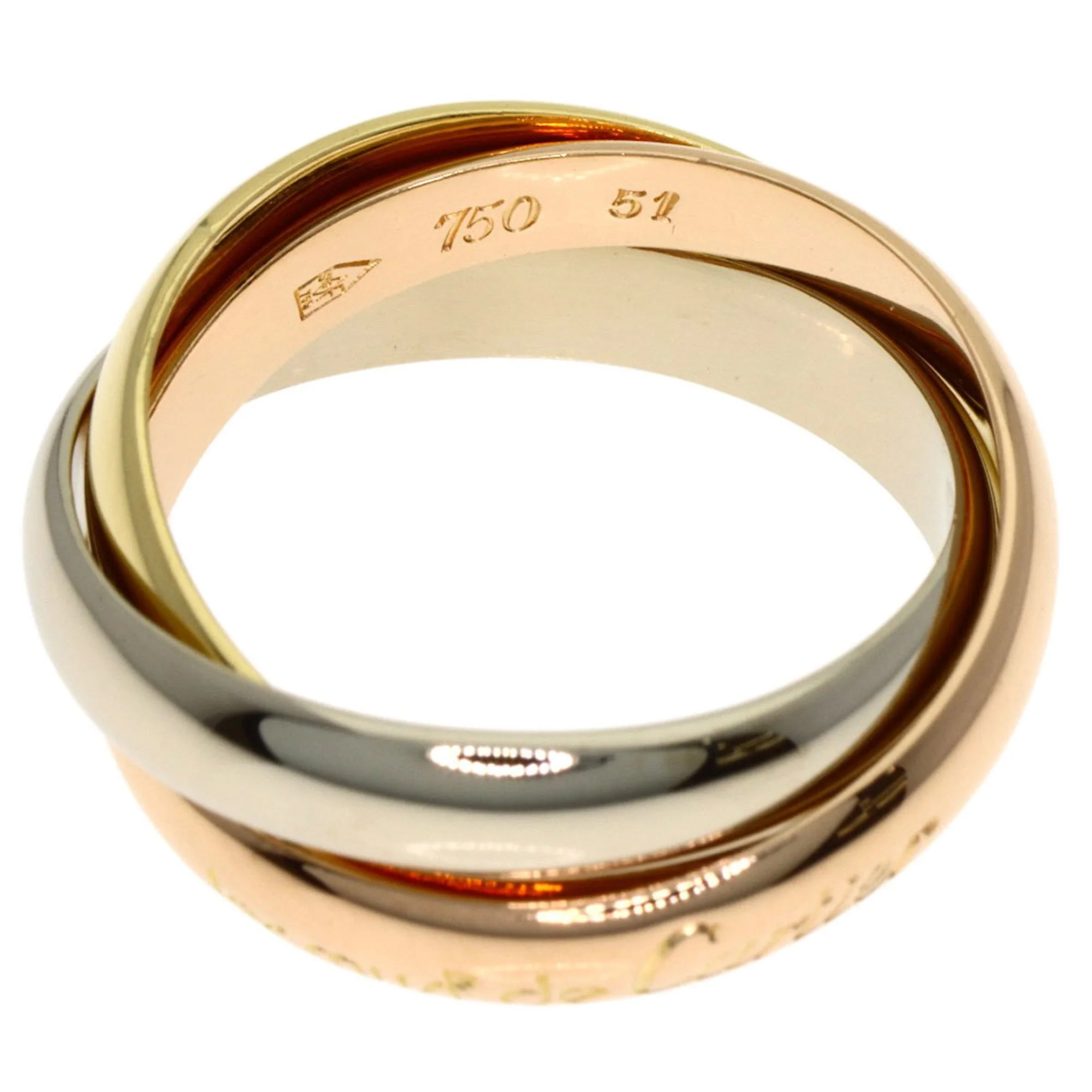 Vendome Louis Cartier Band Ring 18K Tricolor Gold - Image 3