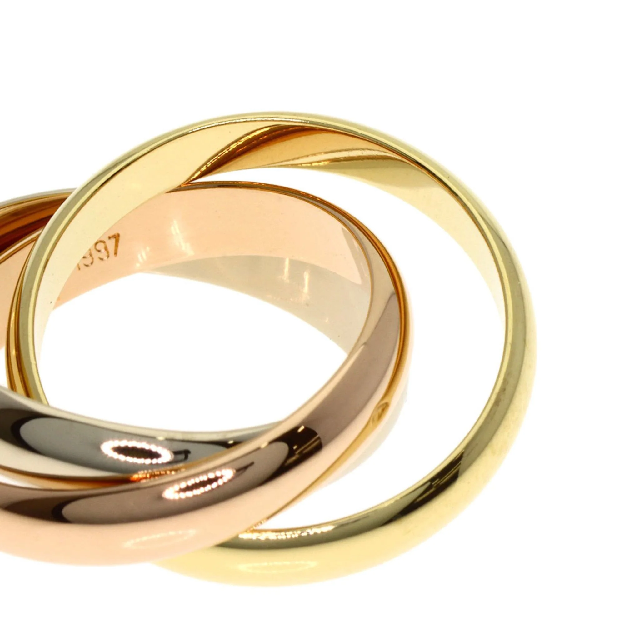 Vendome Louis Cartier Band Ring 18K Tricolor Gold - Image 8
