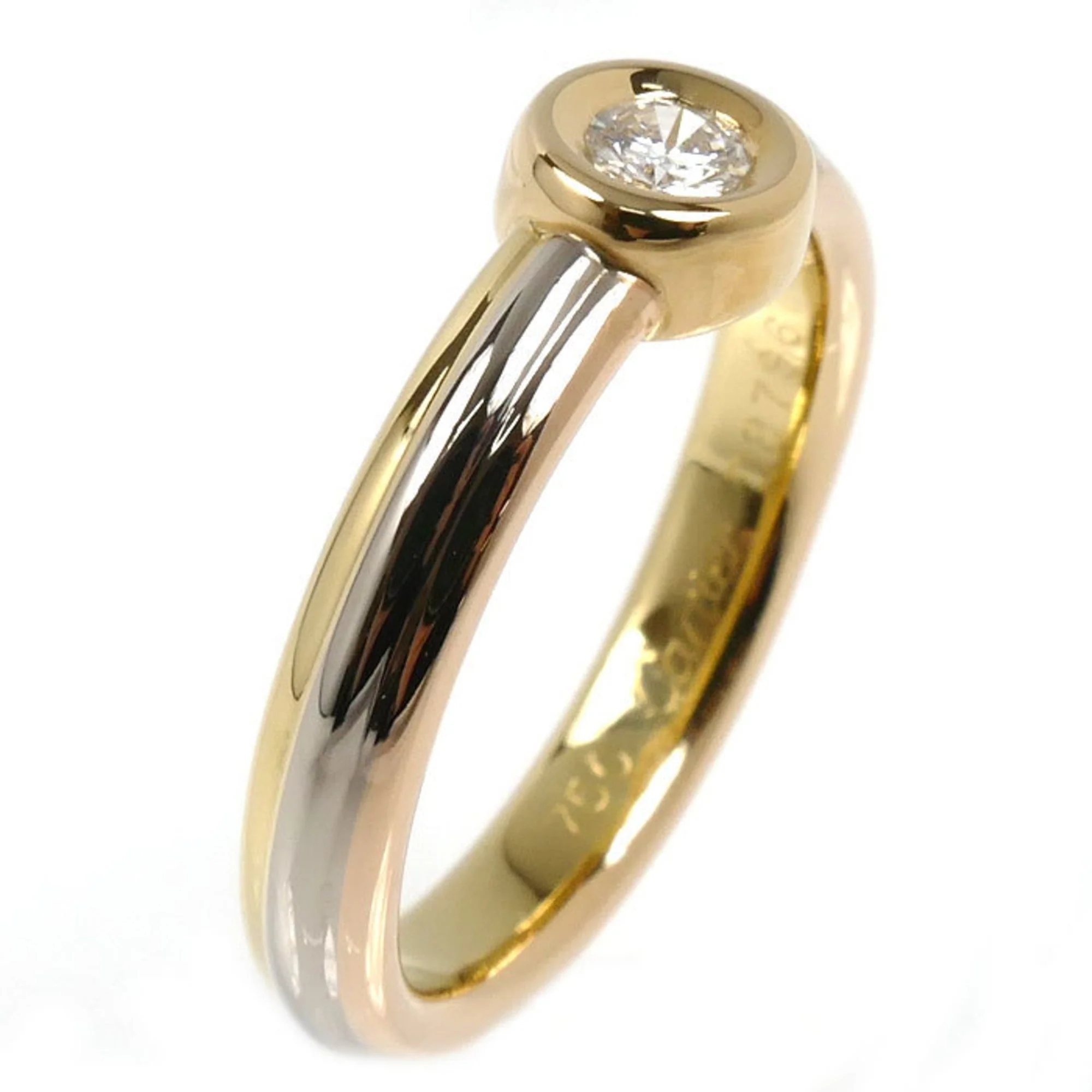 Vendome Louis Cartier Band Ring 18K Tricolor Gold - Image 2