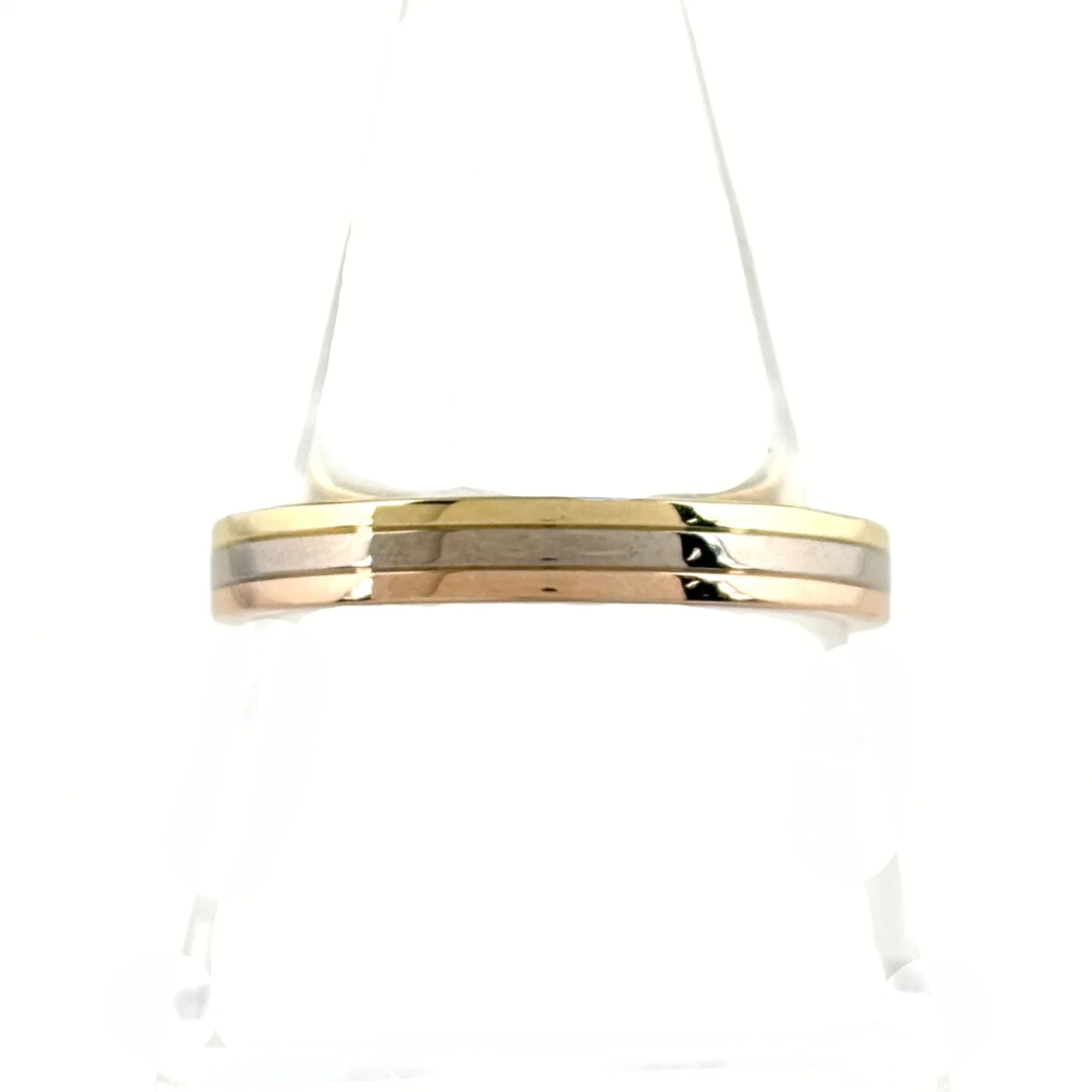 Vendome Louis Cartier Band Ring 18K Tricolor Gold