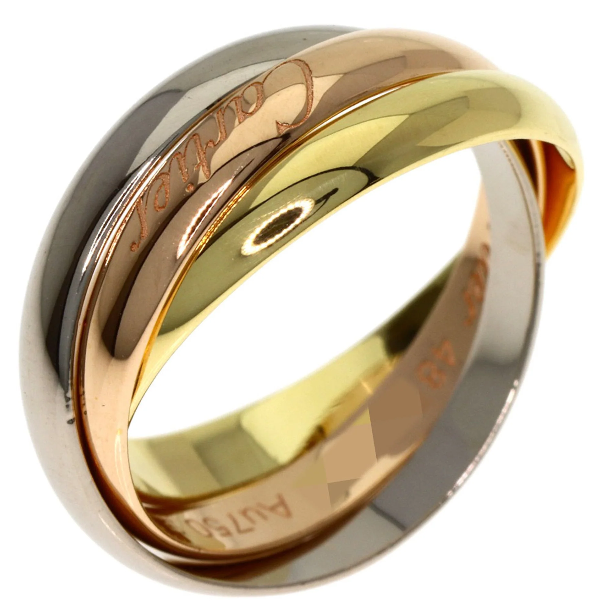 Vendome Louis Cartier Band Ring 18K Tricolor Gold - Image 2