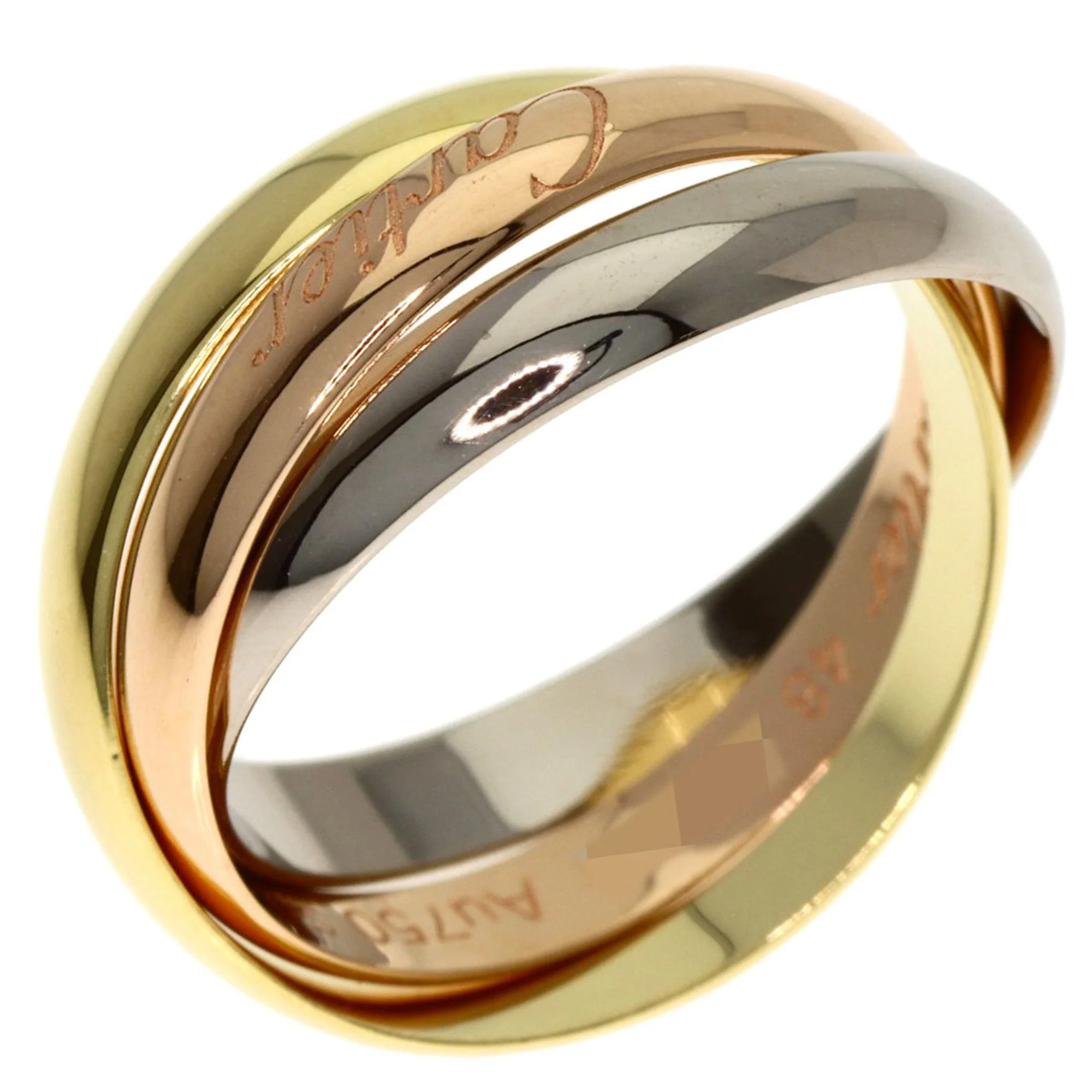 Vendome Louis Cartier Band Ring 18K Tricolor Gold - Image 2
