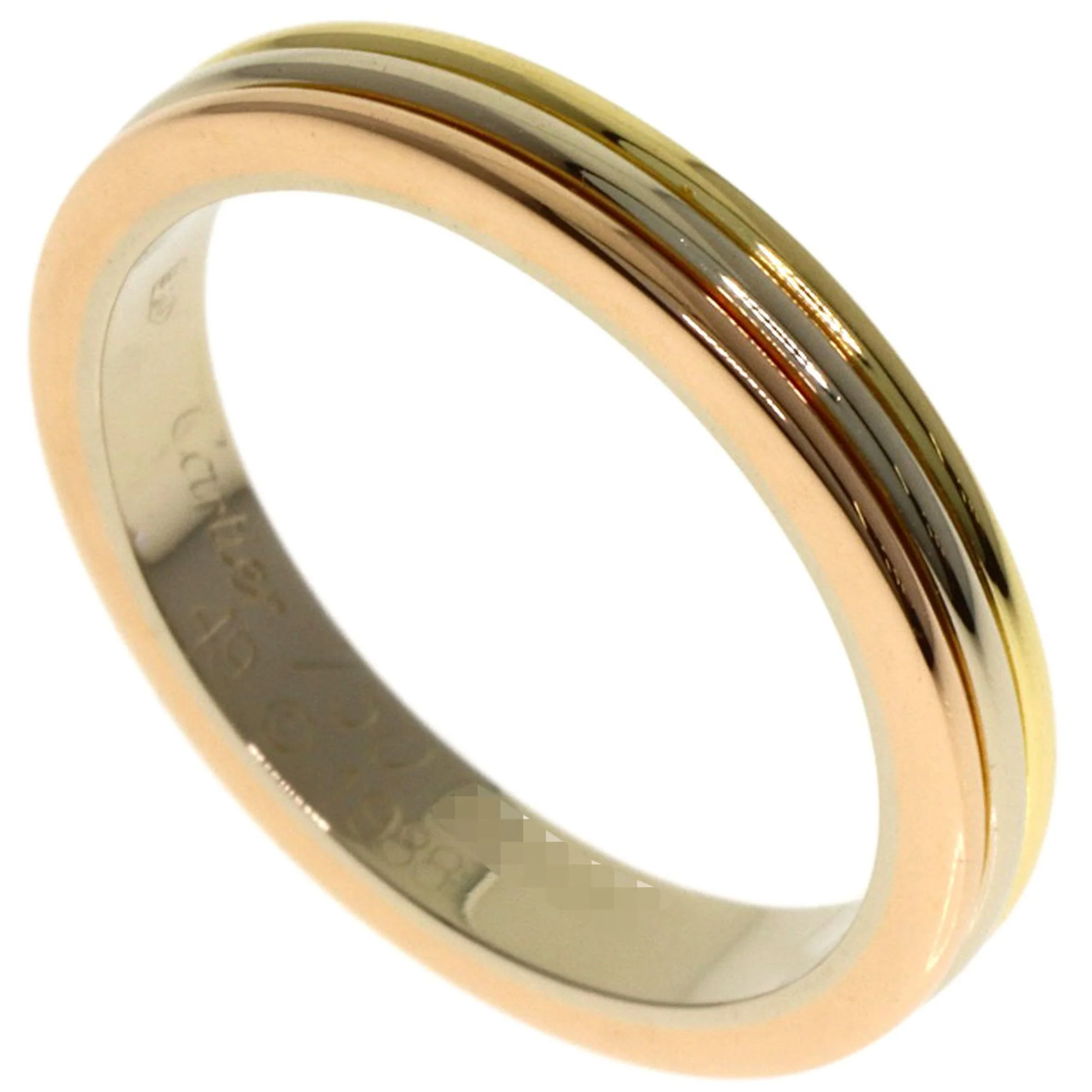 Vendome Louis Cartier Band Ring 18K Tricolor Gold