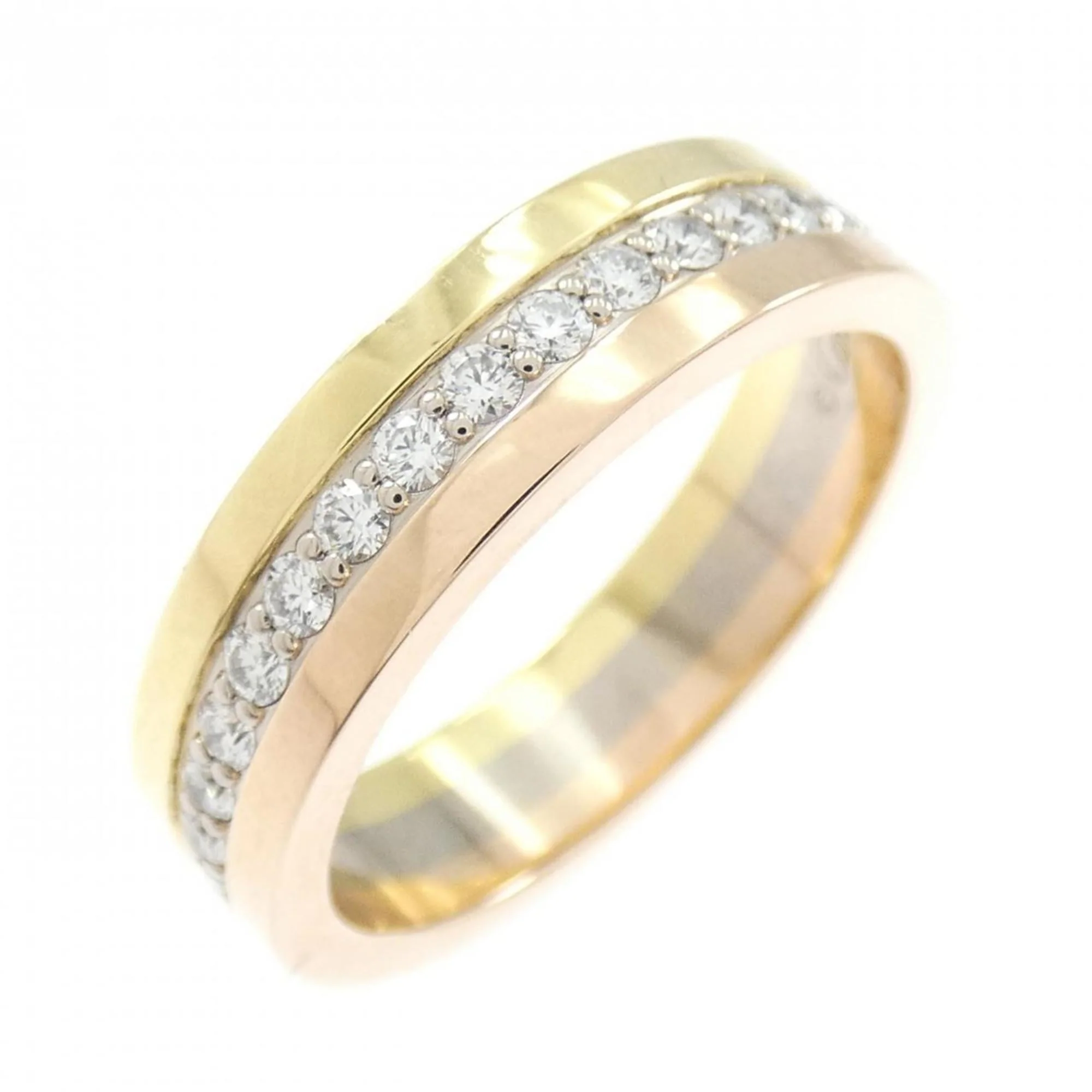 Vendome Louis Cartier Band Ring 18K Tricolor Gold