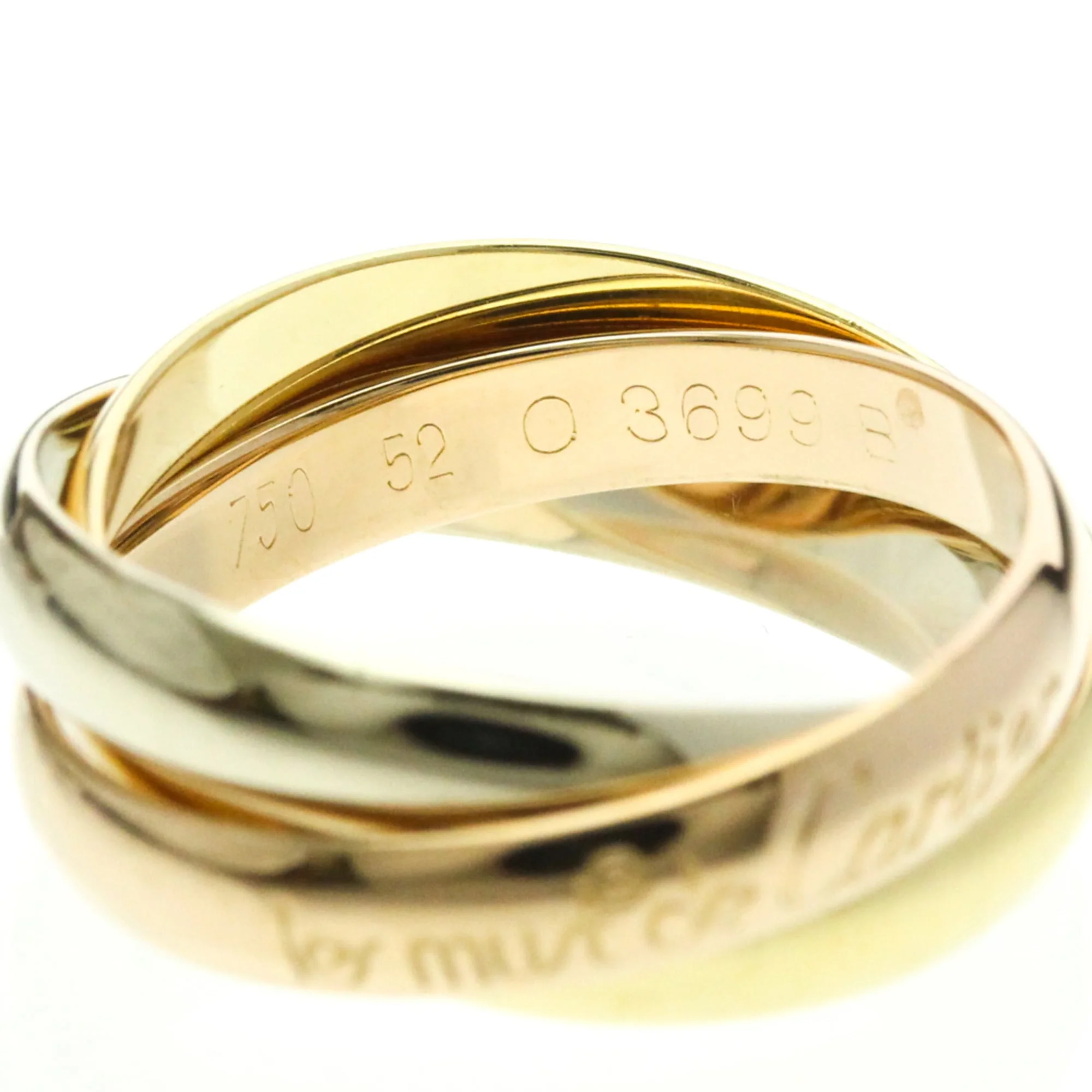 Vendome Louis Cartier Band Ring 18K Tricolor Gold - Image 7