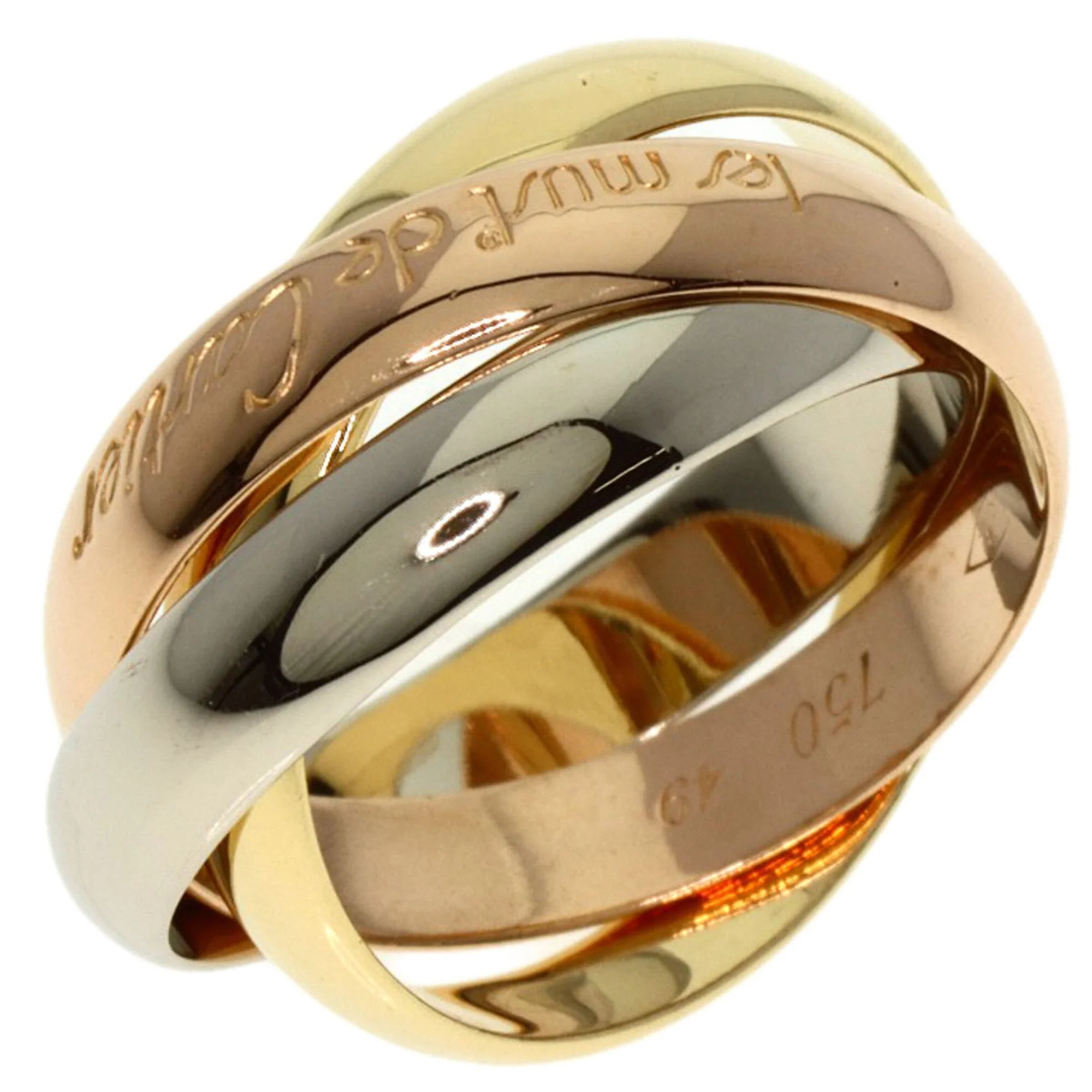 Vendome Louis Cartier Band Ring 18K Tricolor Gold - Image 2