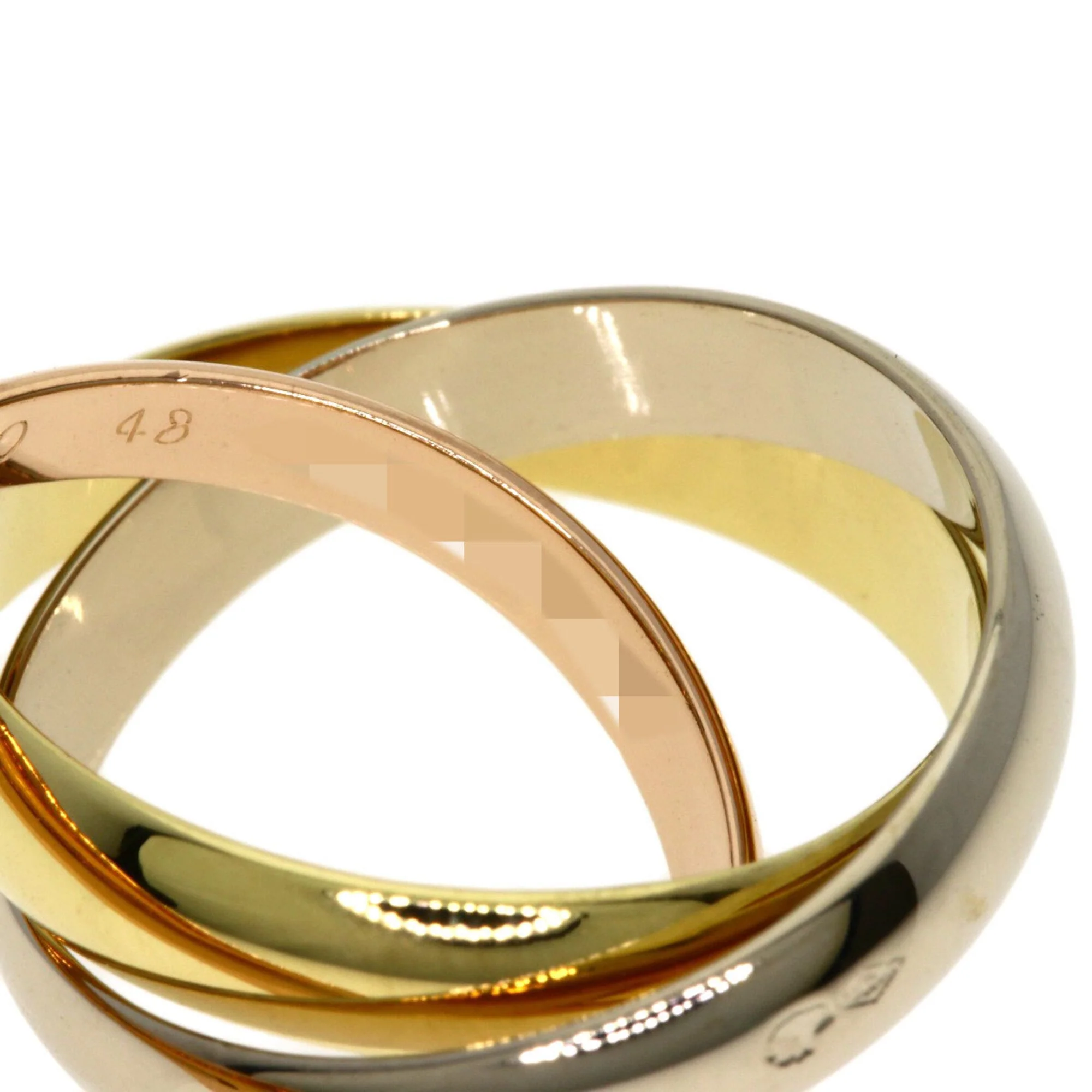Vendome Louis Cartier Band Ring 18K Tricolor Gold - Image 5