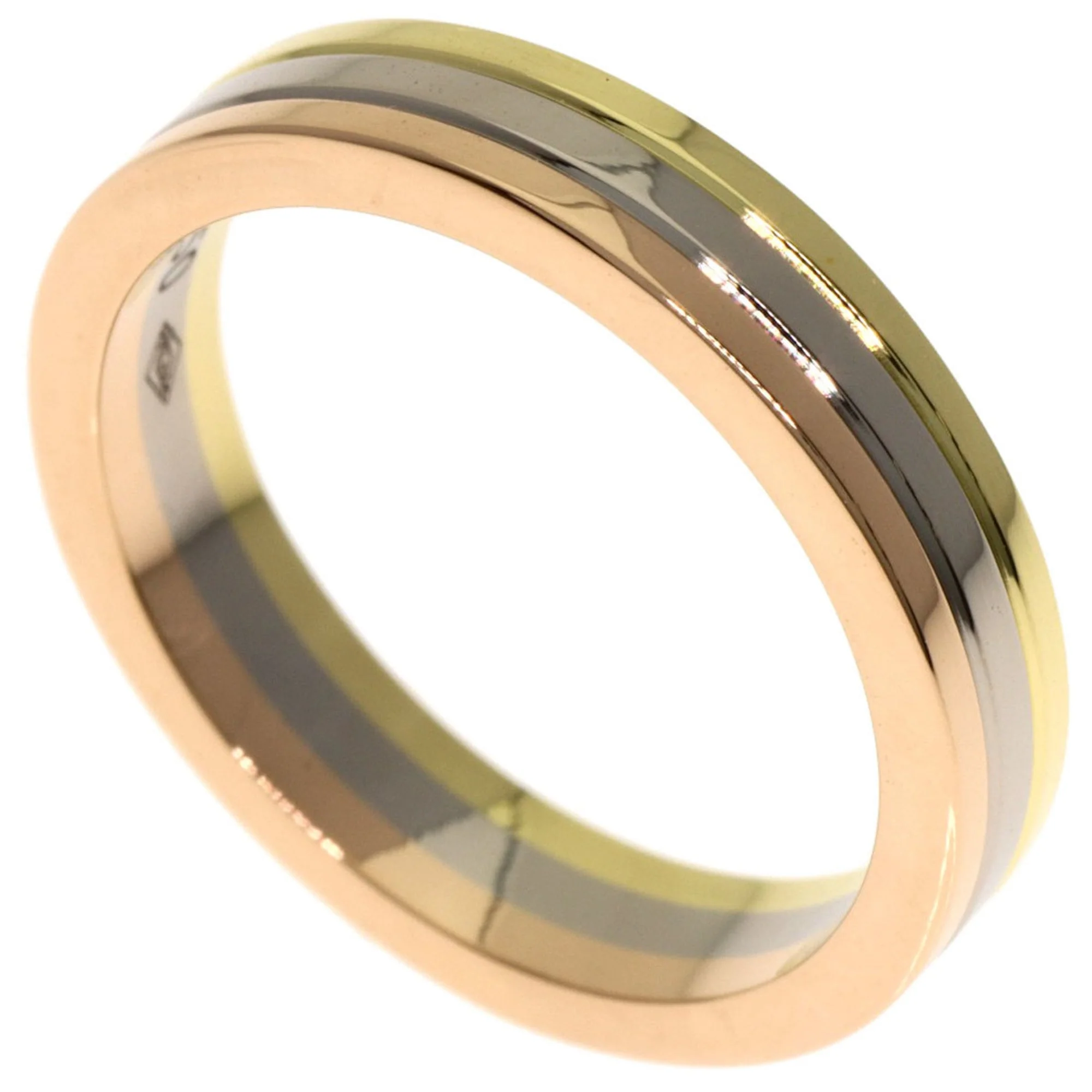 Vendome Louis Cartier Band Ring 18K Tricolor Gold