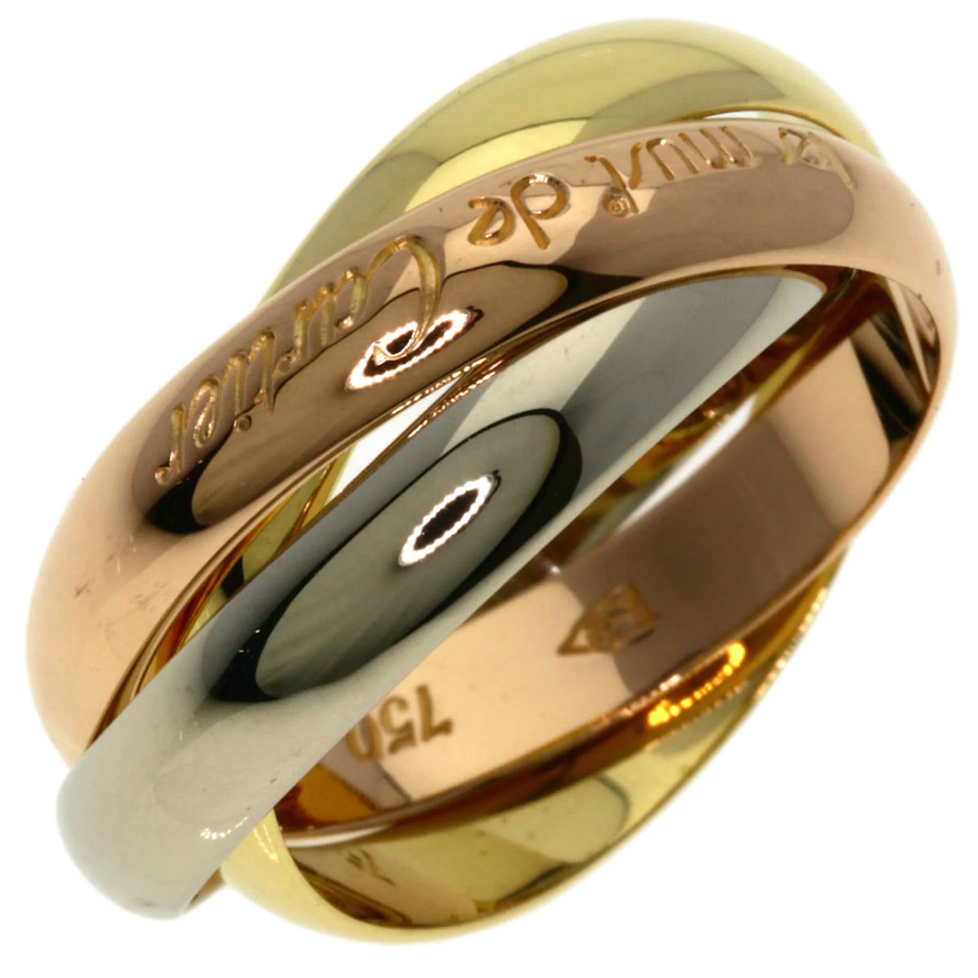 Vendome Louis Cartier Band Ring 18K Tricolor Gold - Image 2