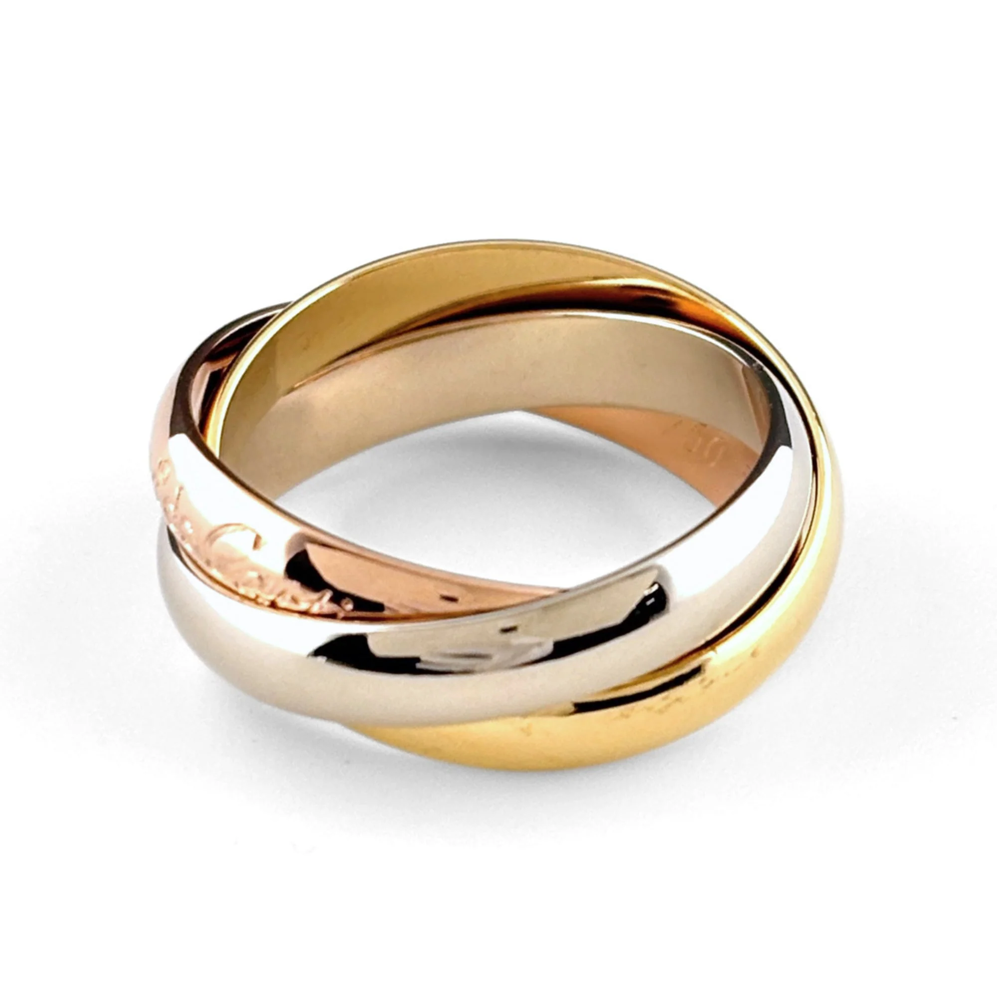 Vendome Louis Cartier Band Ring 18K Tricolor Gold - Image 2