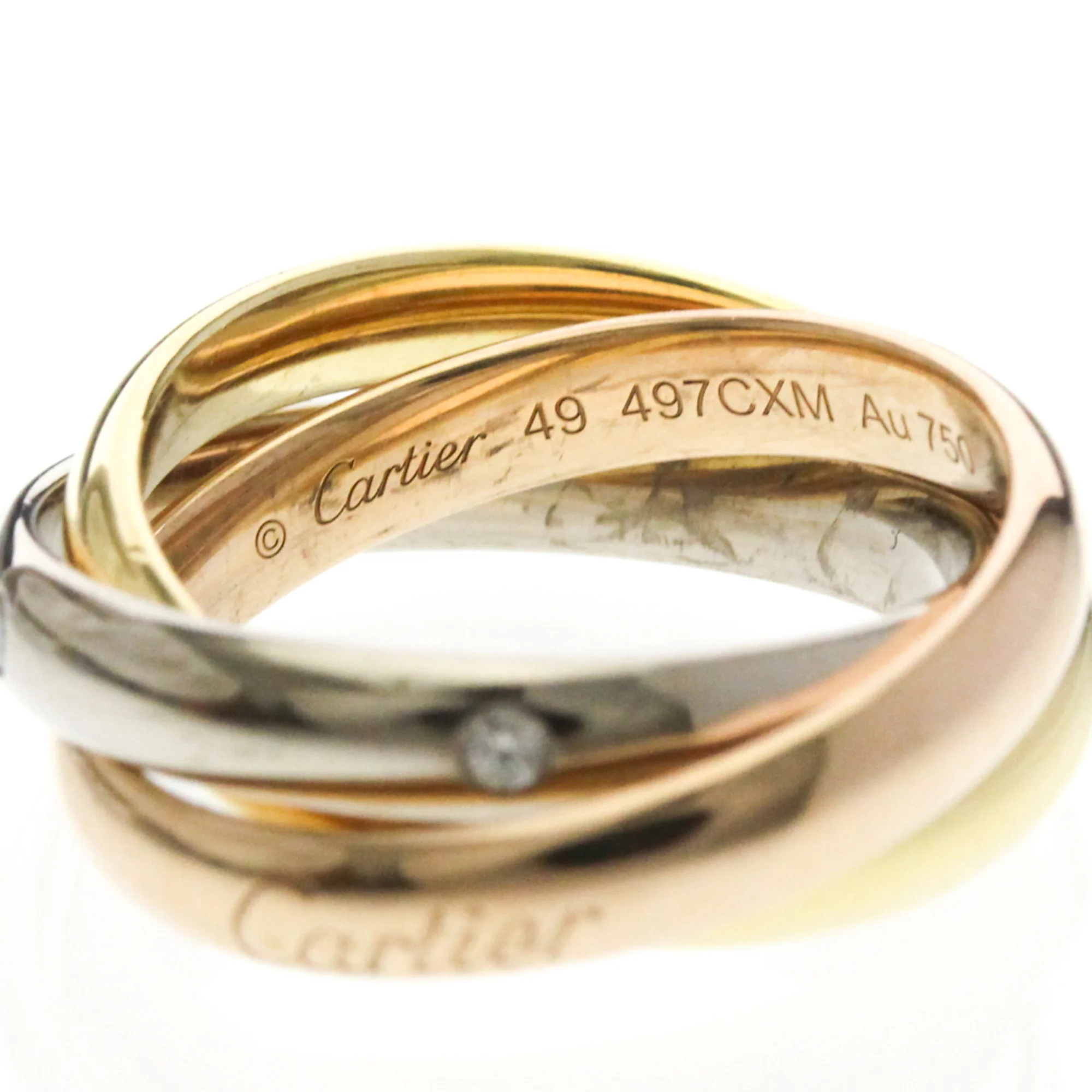 Vendome Louis Cartier Band Ring 18K Tricolor Gold - Image 6