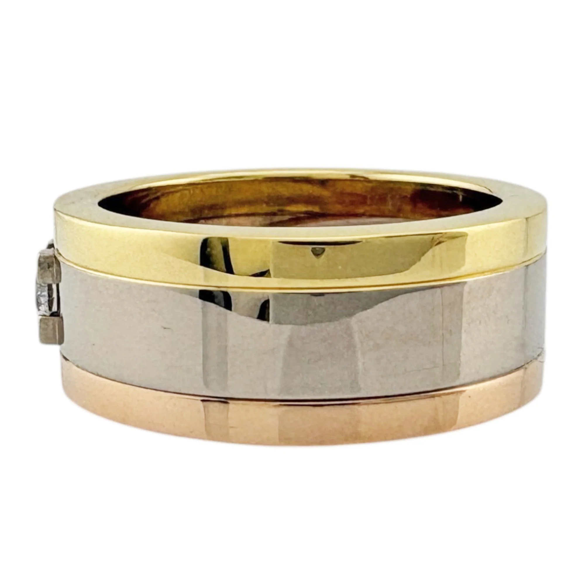 Vendome Louis Cartier Band Ring 18K Tricolor Gold - Image 4