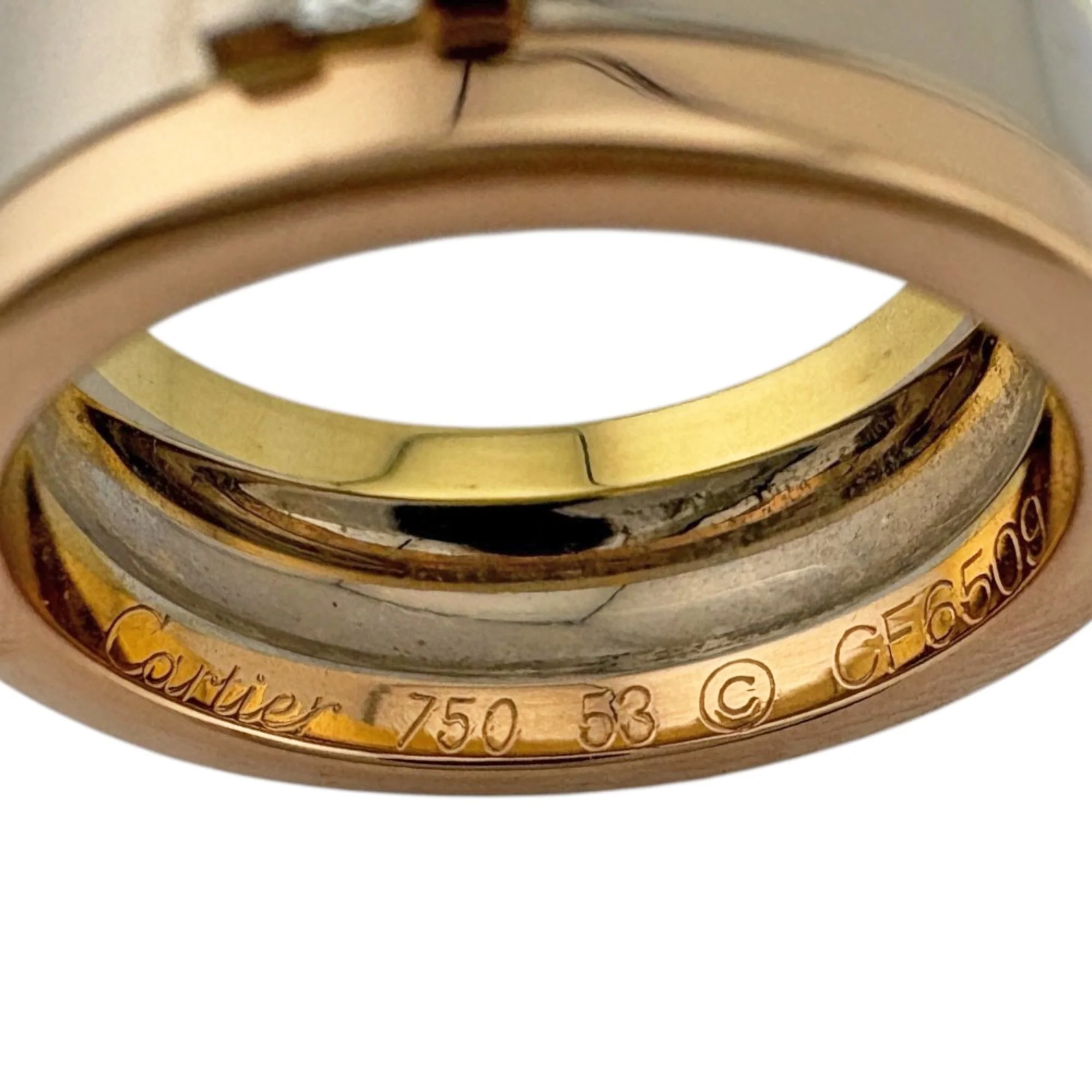 Vendome Louis Cartier Band Ring 18K Tricolor Gold - Image 7