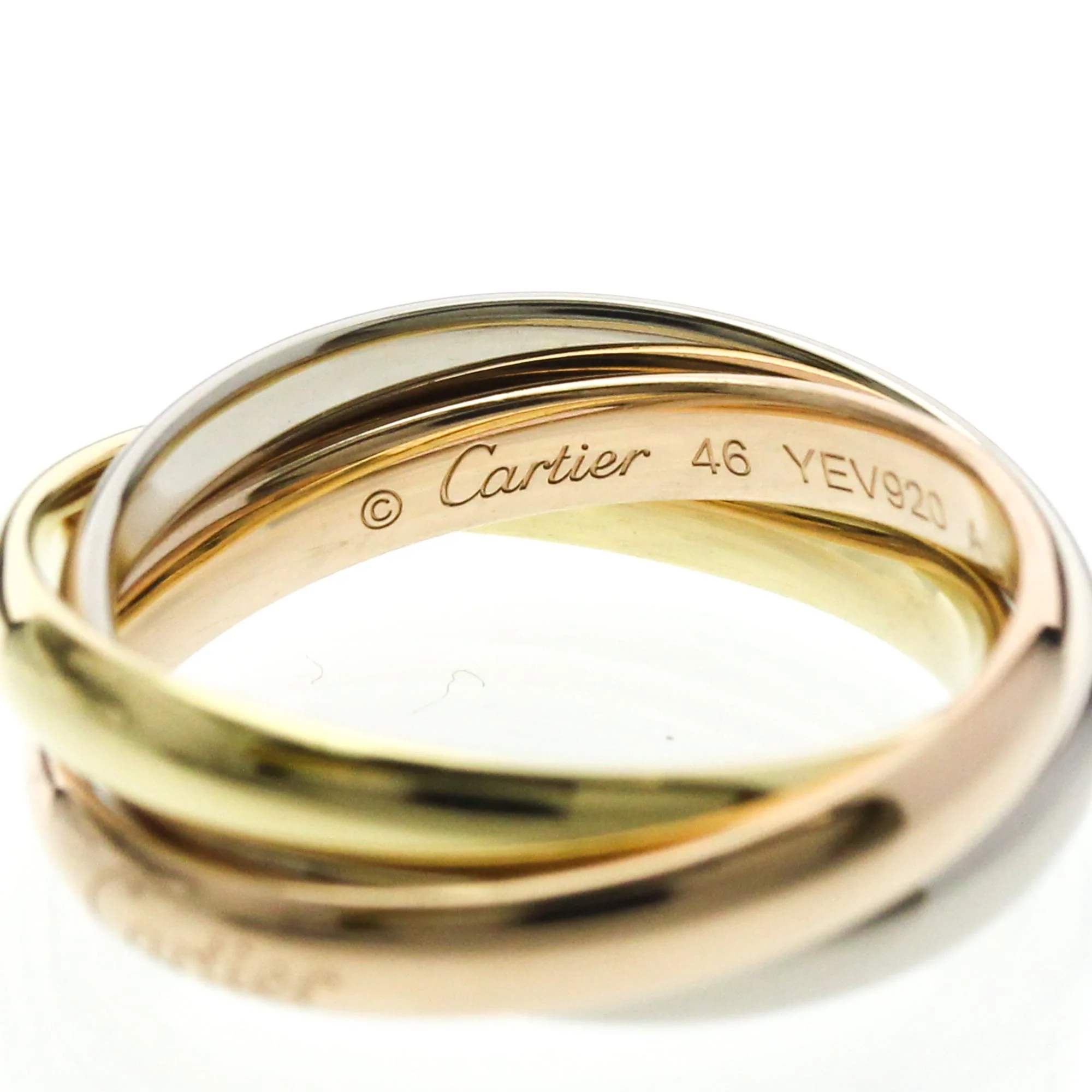 Vendome Louis Cartier Band Ring 18K Tricolor Gold - Image 5
