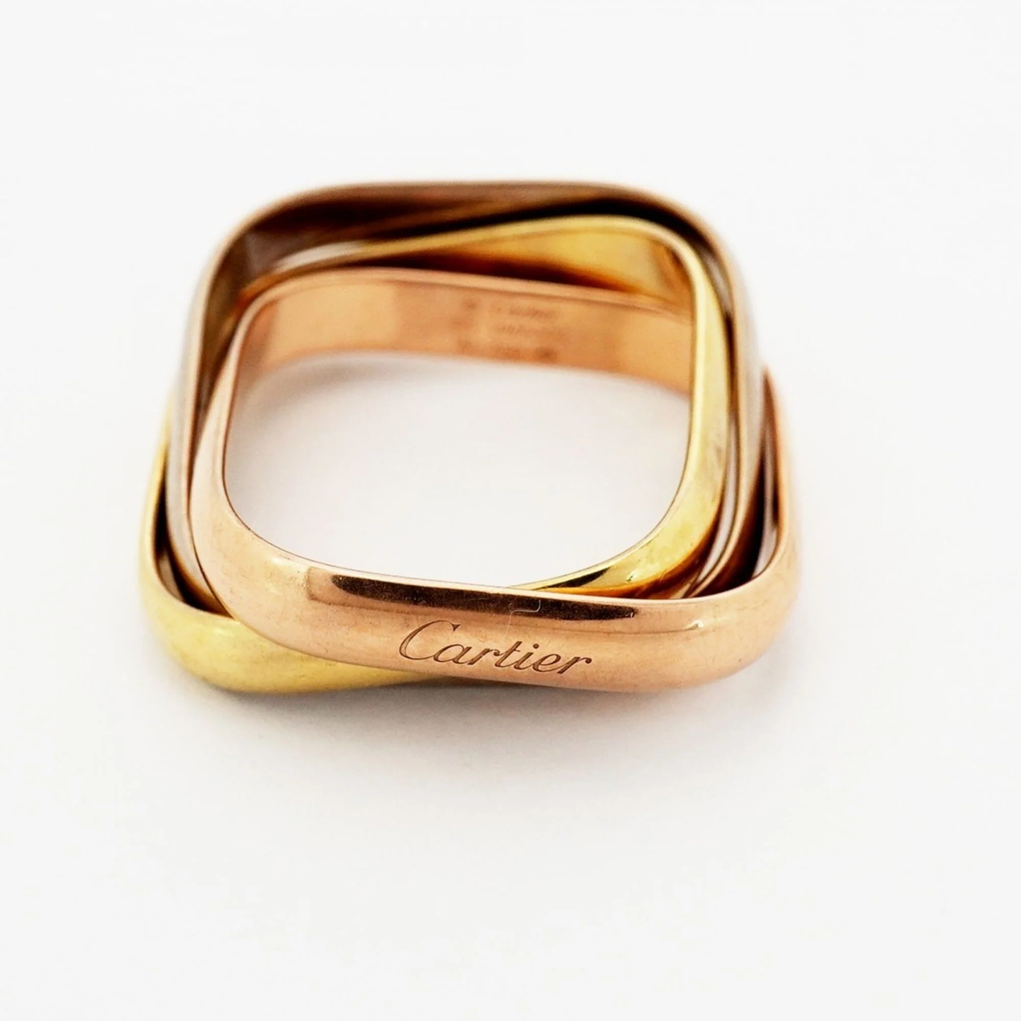 Vendome Louis Cartier Band Ring 18K Tricolor Gold - Image 3