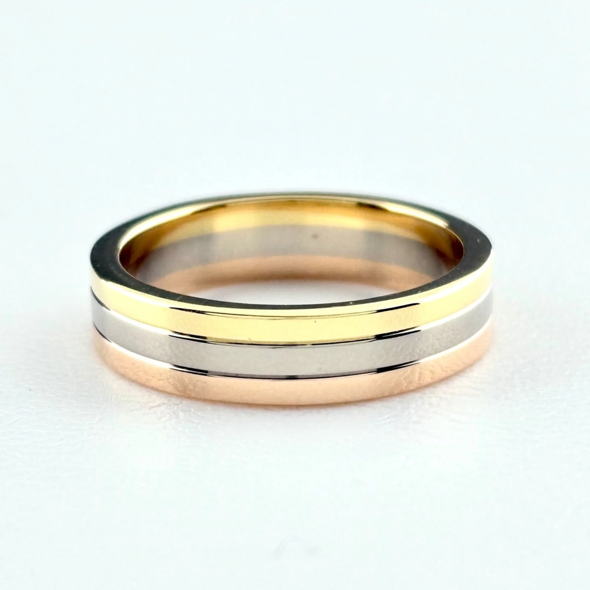 Vendome Louis Cartier Band Ring 18K Tricolor Gold - Image 2