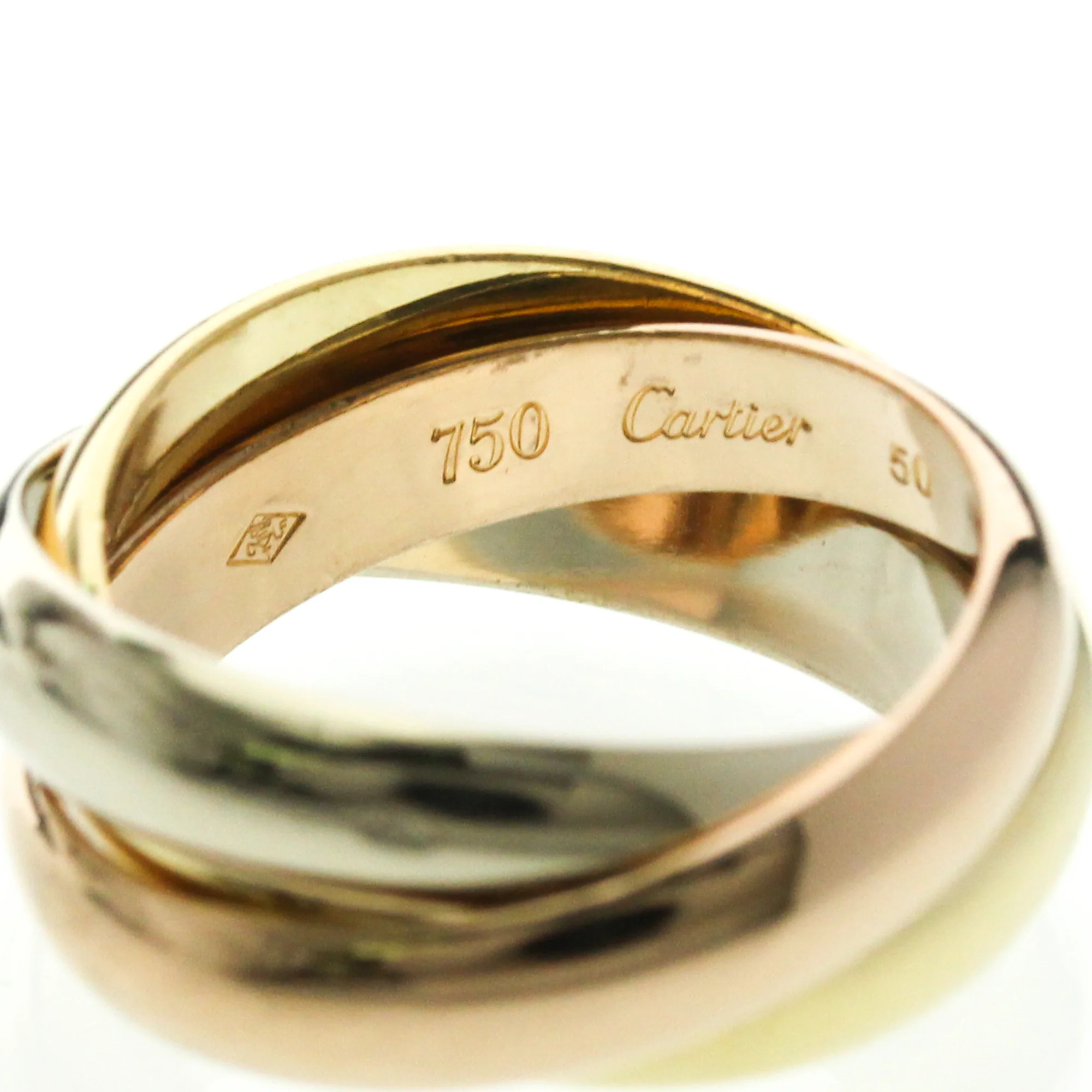 Vendome Louis Cartier Band Ring 18K Tricolor Gold - Image 5