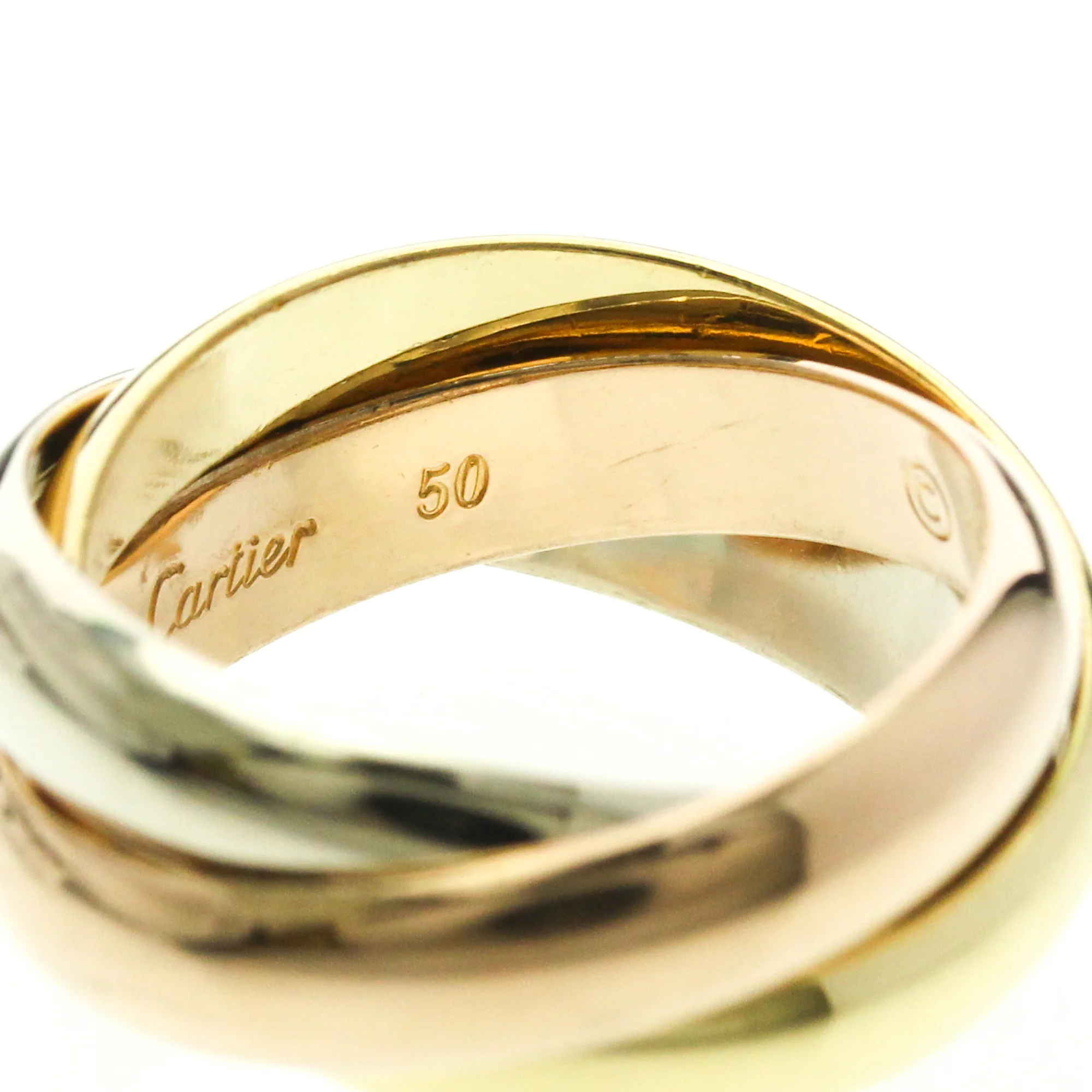 Vendome Louis Cartier Band Ring 18K Tricolor Gold - Image 6