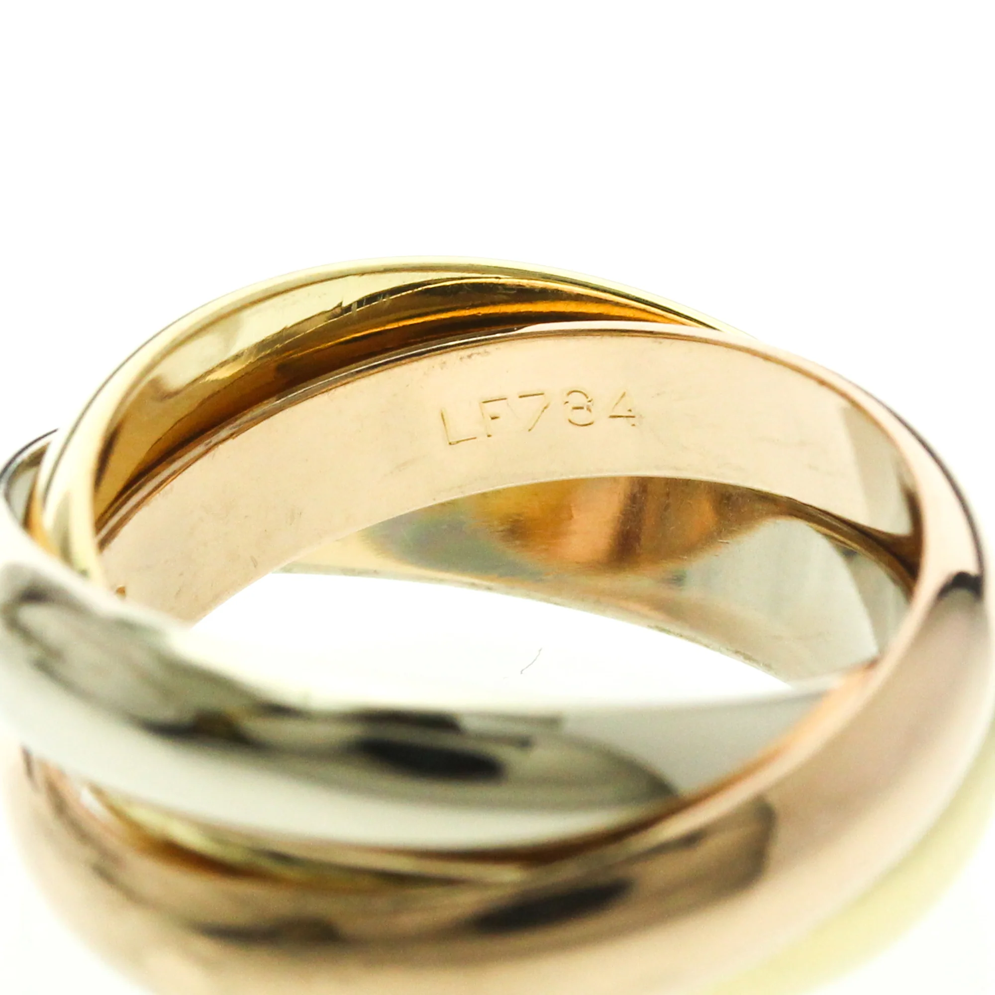 Vendome Louis Cartier Band Ring 18K Tricolor Gold - Image 8