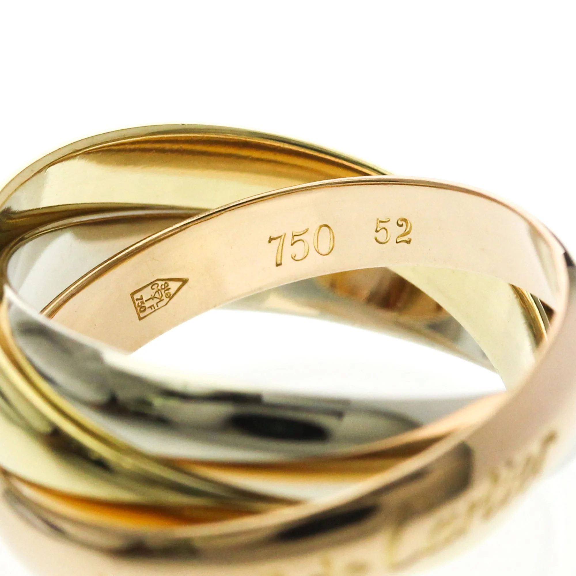 Vendome Louis Cartier Band Ring 18K Tricolor Gold - Image 7