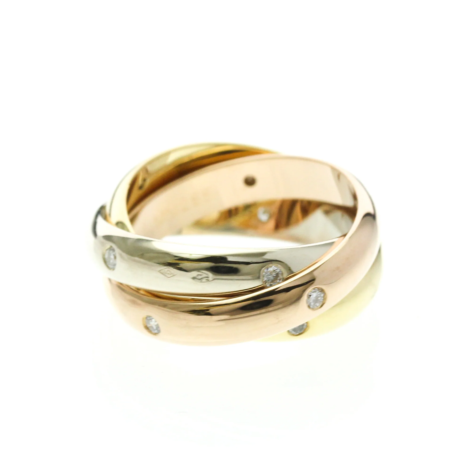Vendome Louis Cartier Band Ring 18K Tricolor Gold