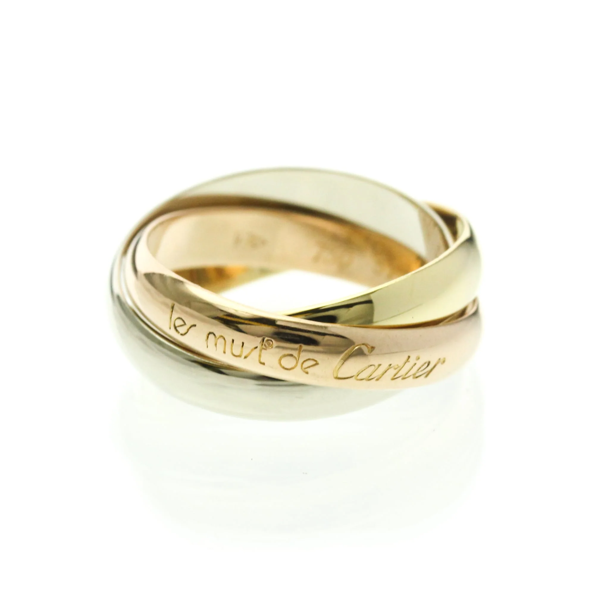 Vendome Louis Cartier Band Ring 18K Tricolor Gold