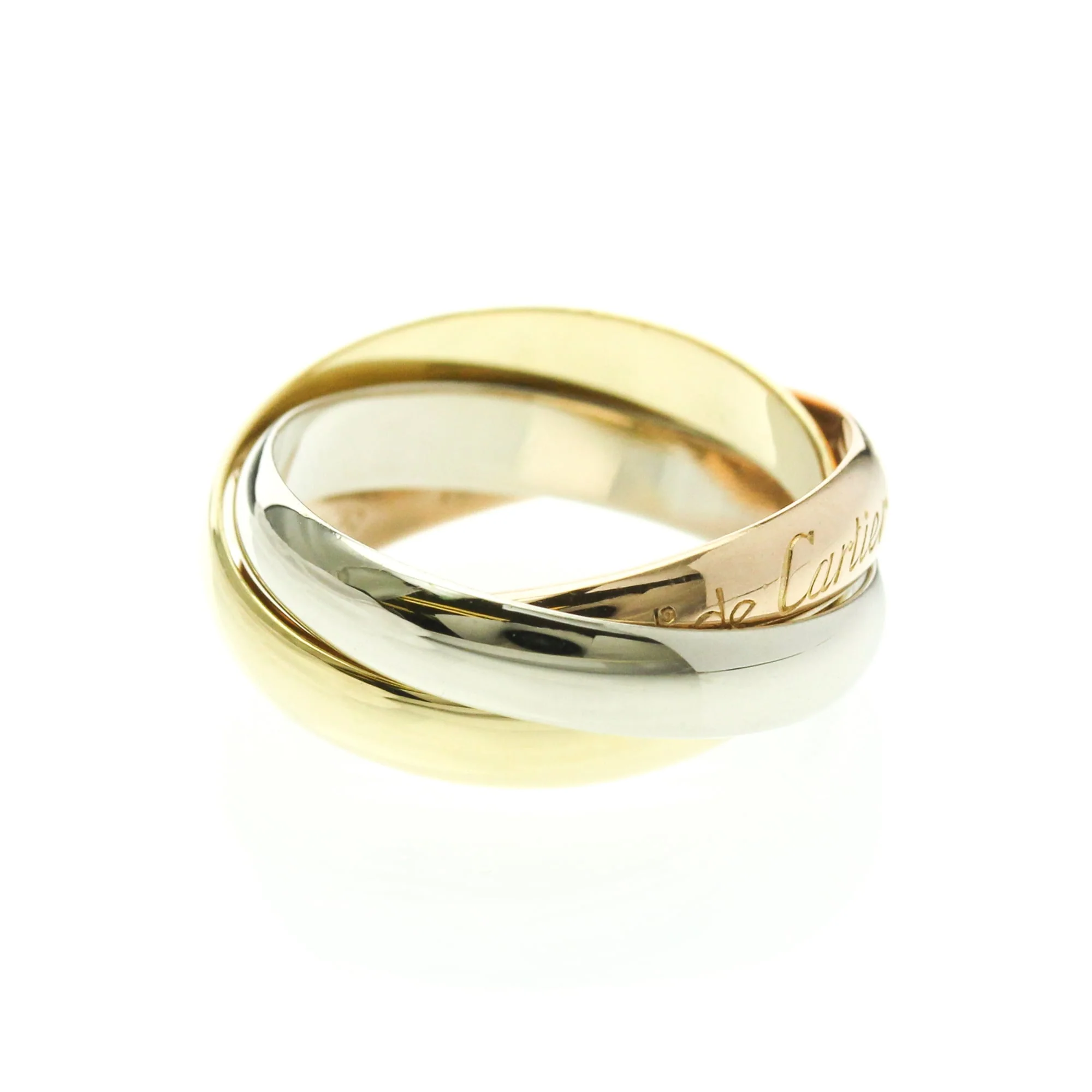 Vendome Louis Cartier Band Ring 18K Tricolor Gold - Image 4