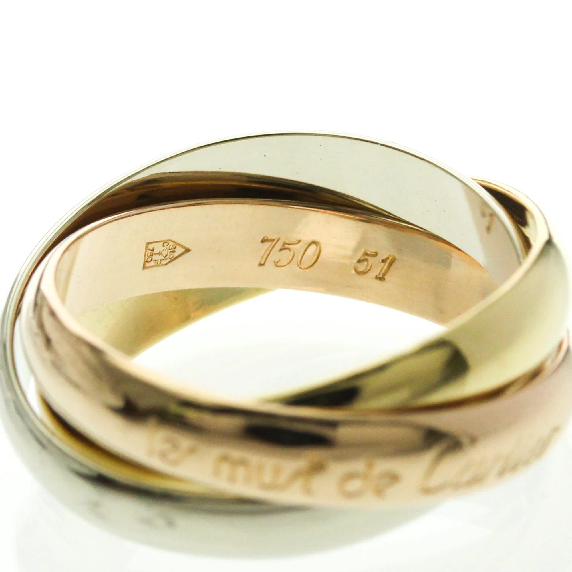 Vendome Louis Cartier Band Ring 18K Tricolor Gold - Image 8