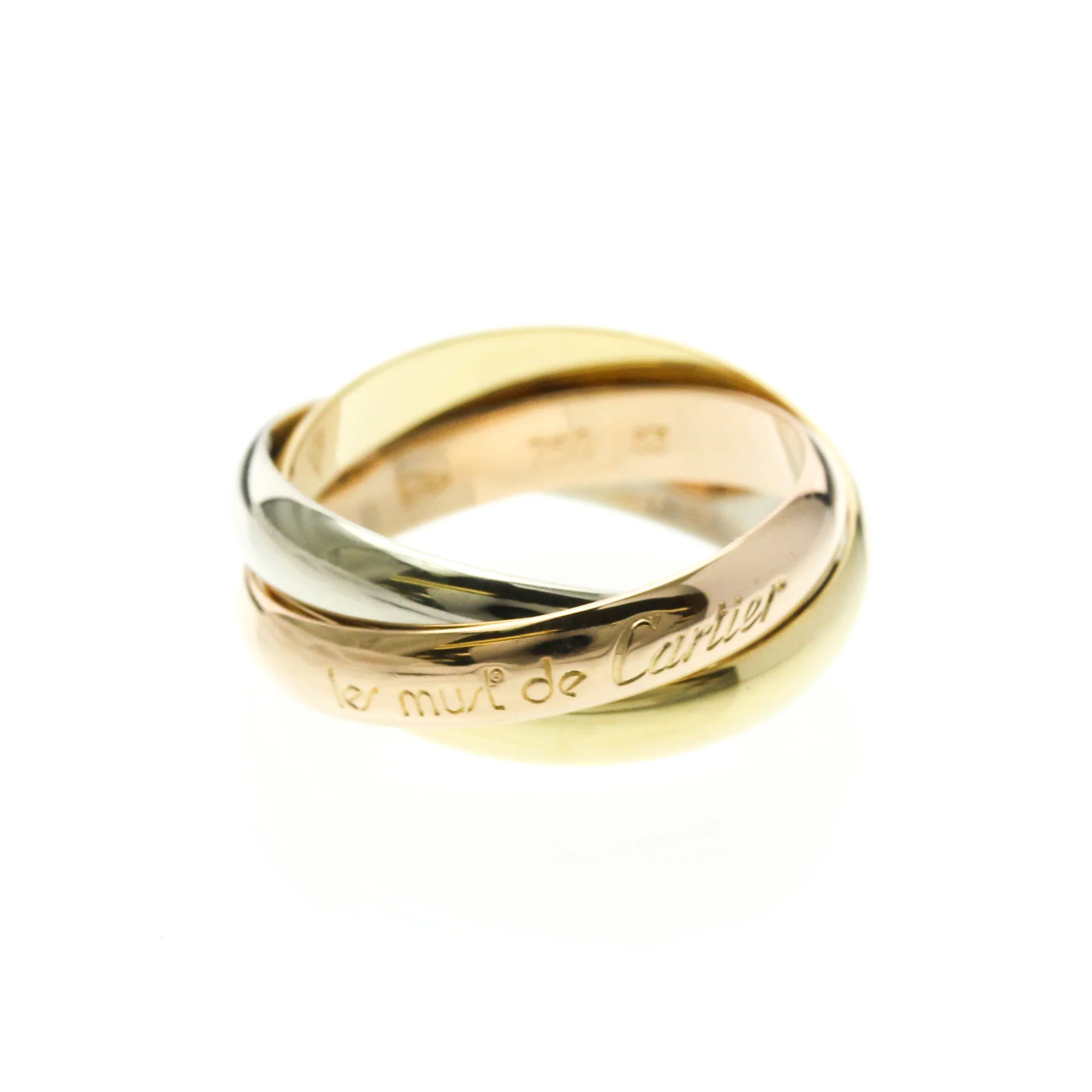 Vendome Louis Cartier Band Ring 18K Tricolor Gold