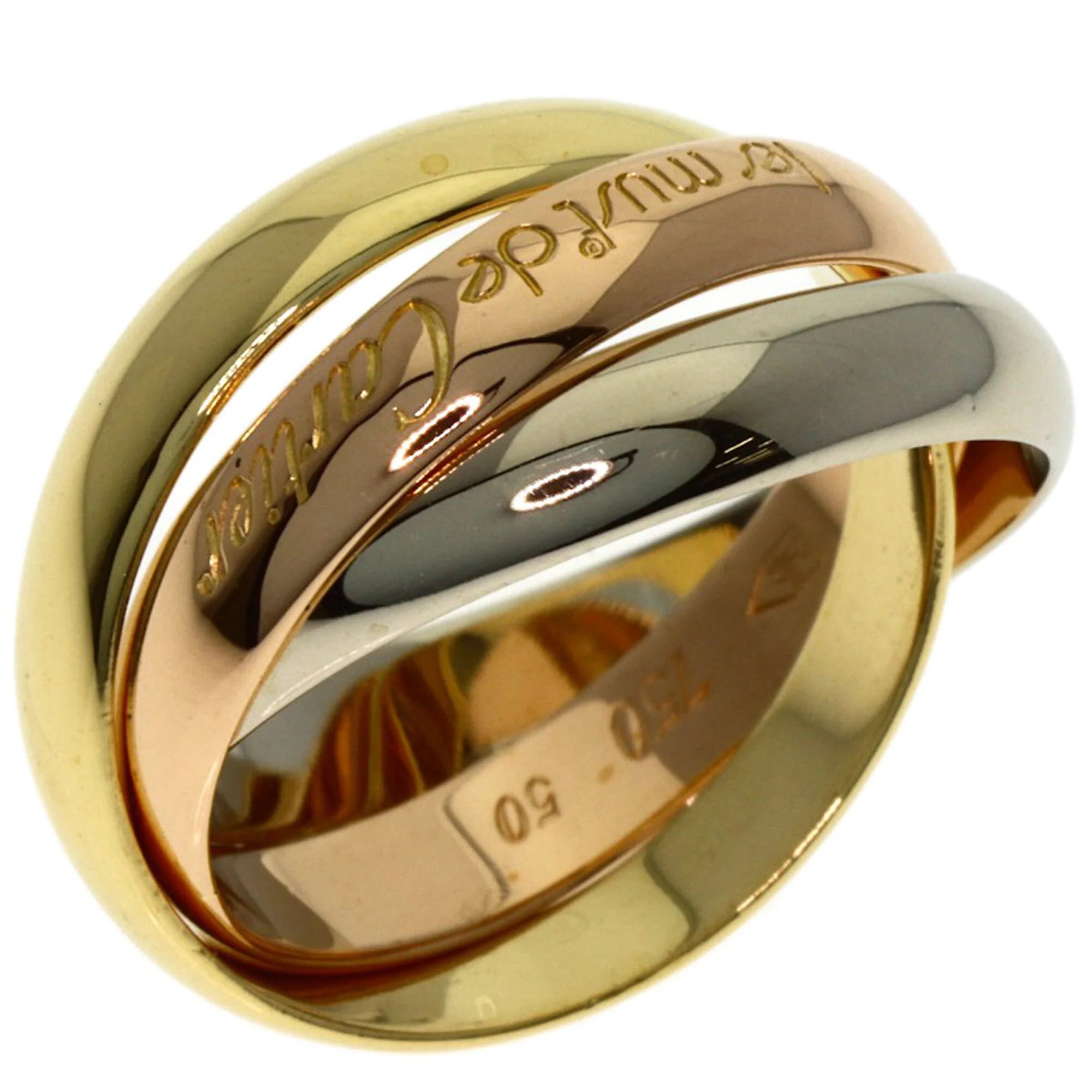 Vendome Louis Cartier Band Ring 18K Tricolor Gold - Image 2