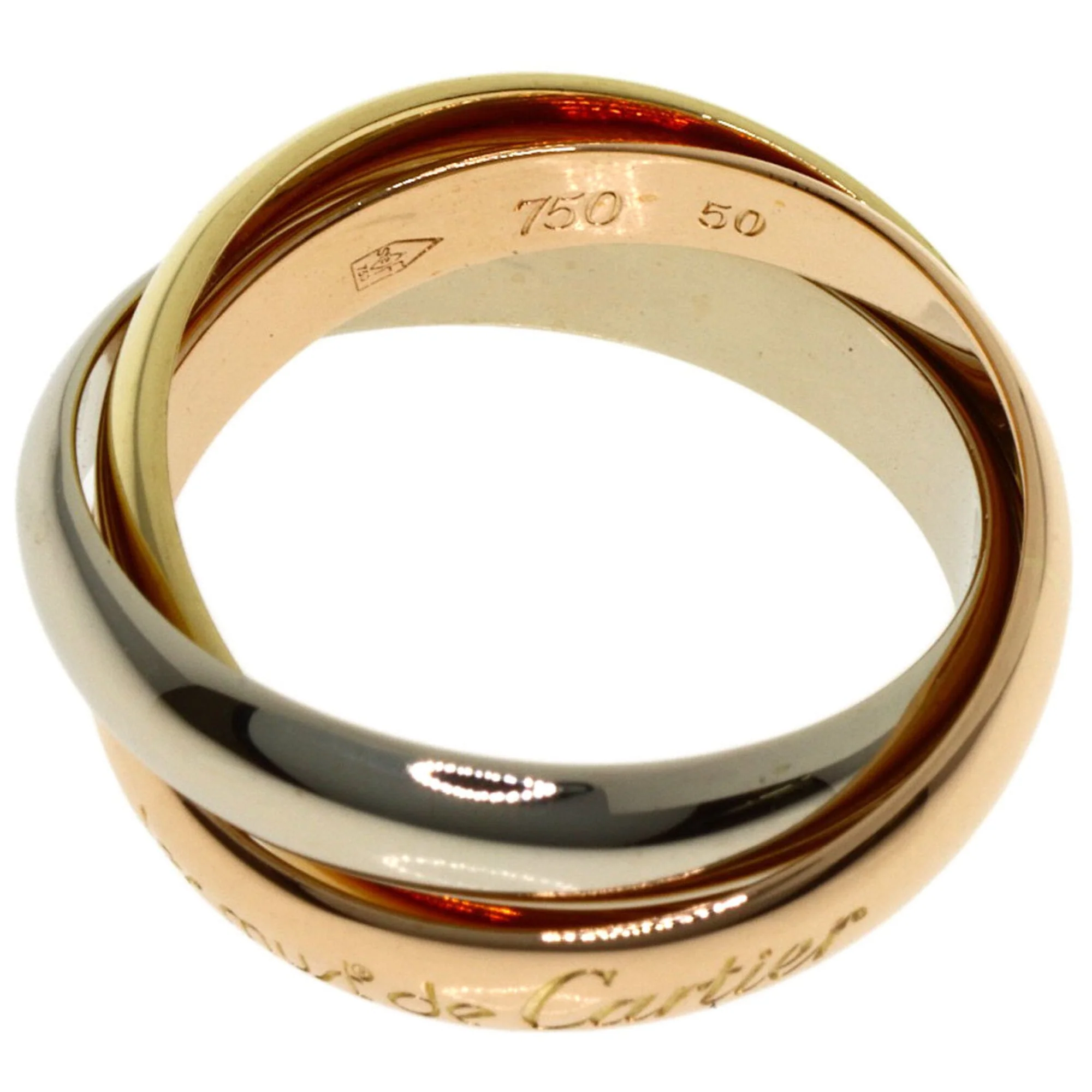 Vendome Louis Cartier Band Ring 18K Tricolor Gold - Image 3