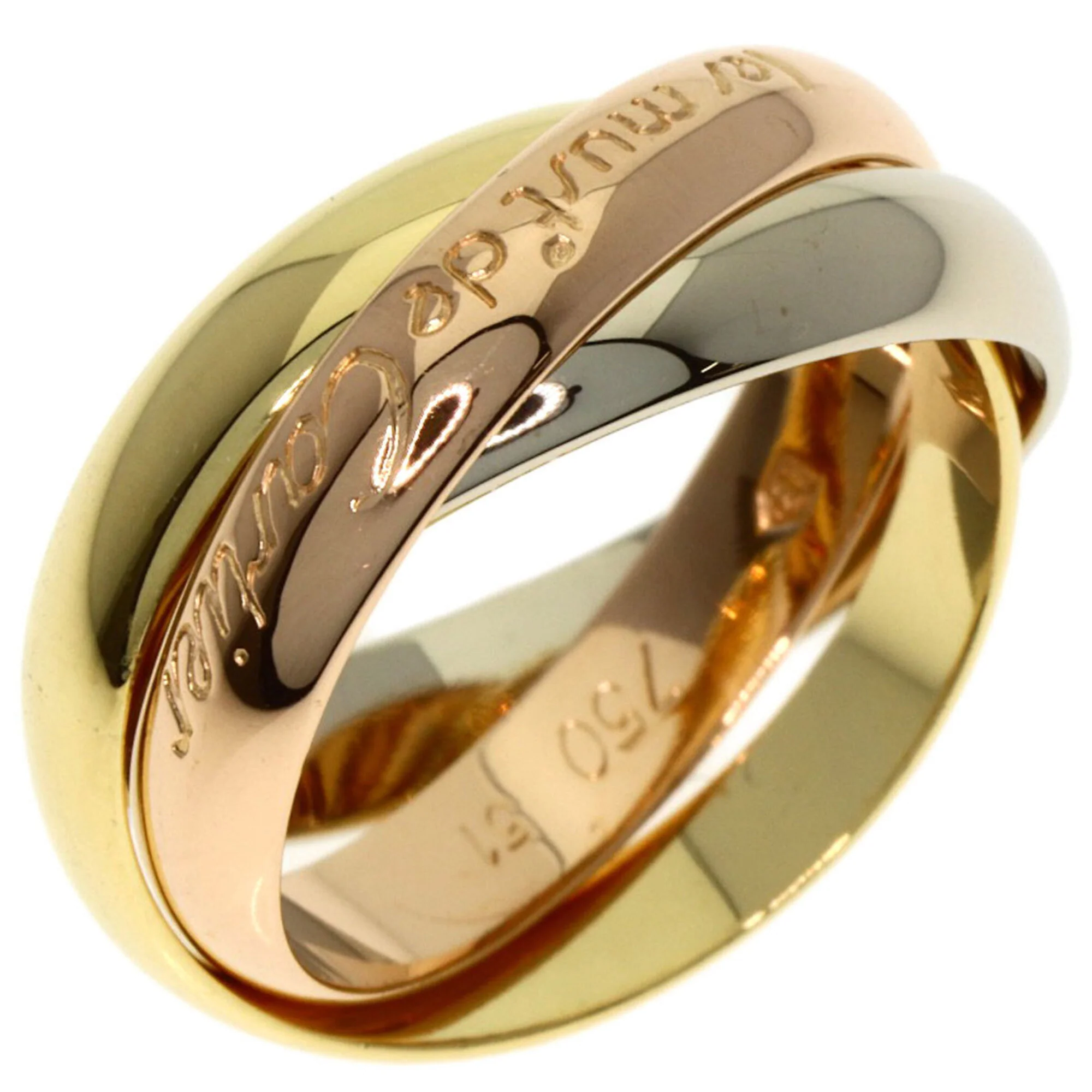 Vendome Louis Cartier Band Ring 18K Tricolor Gold - Image 2